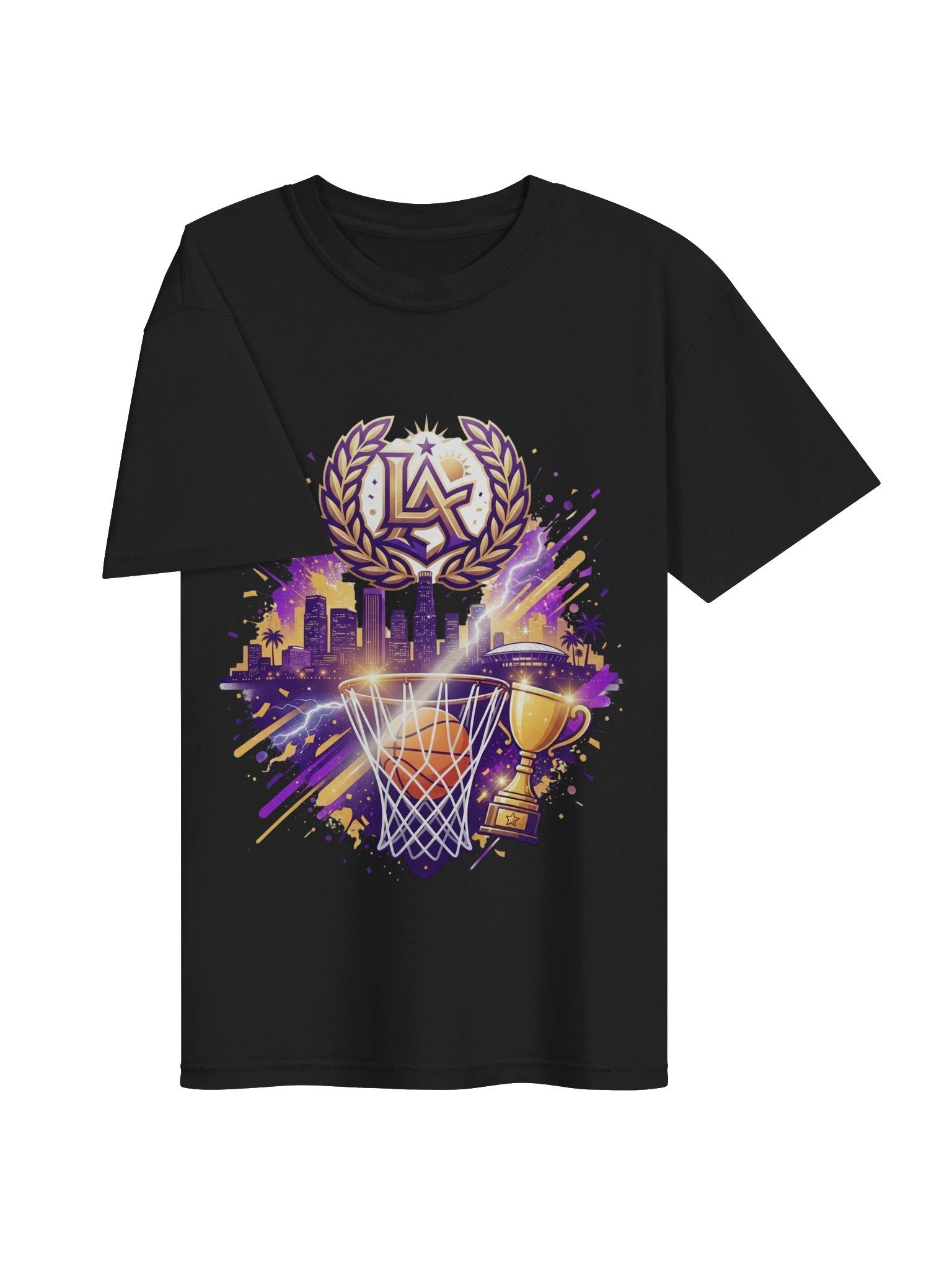 Purple and Gold Championship Basketball Retro City Art product image (3)