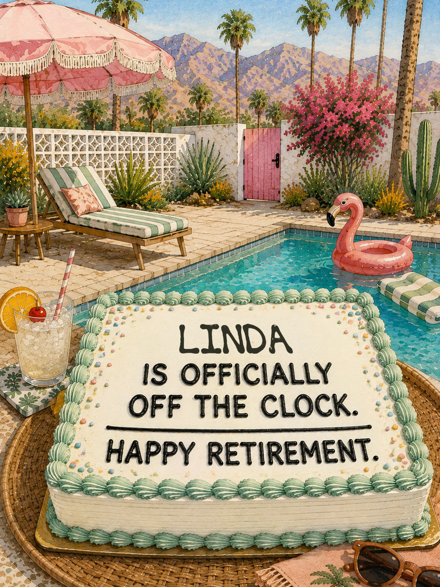 PERSONALIZED RETIREMENT CARD: [Name] Is Off The Clock (Customized) product image (6)