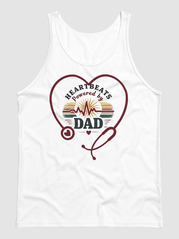stethoscope heart, ekg Heartbeats Powered by Dad Tank product image (2)