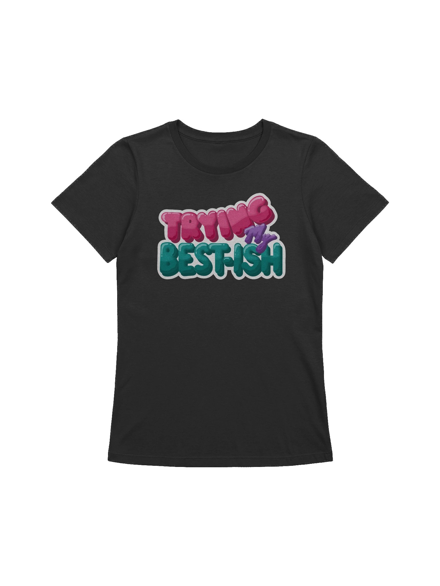 “TRYING MY BEST-ISH” - Kawaiifiti Style - Women's Relaxed-fit T-Shirt (Dark) product image (1)