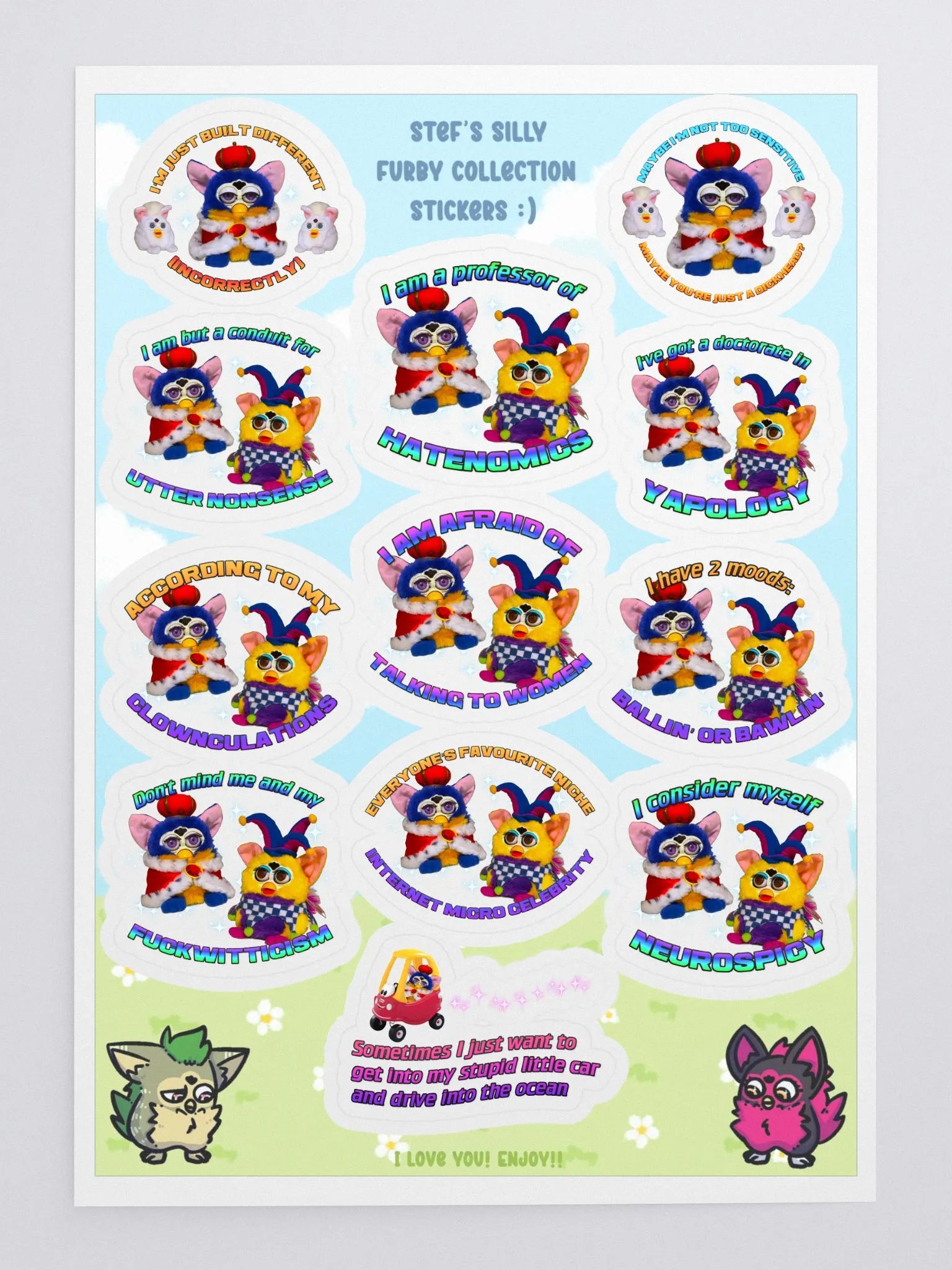 Silly Furby Sticker Sheet 4 product image (1)
