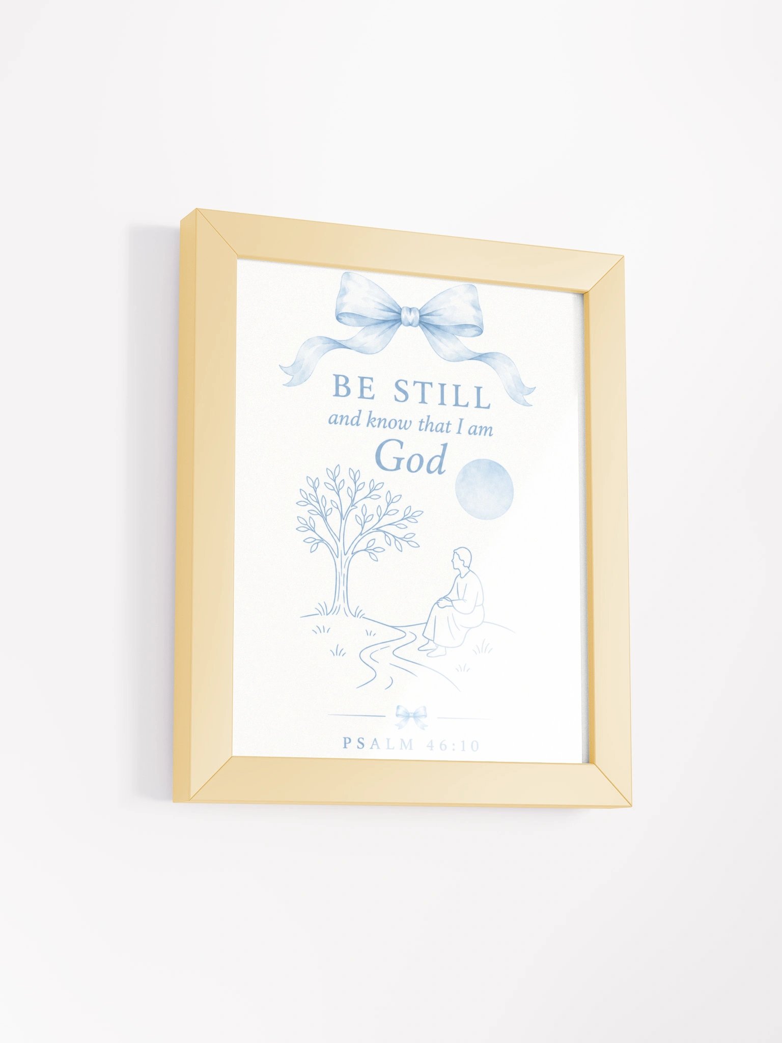Be Still And Know That I Am God Psalm 46:10 Religious | Blue Coquette Framed Christian Wall Art product image (2)