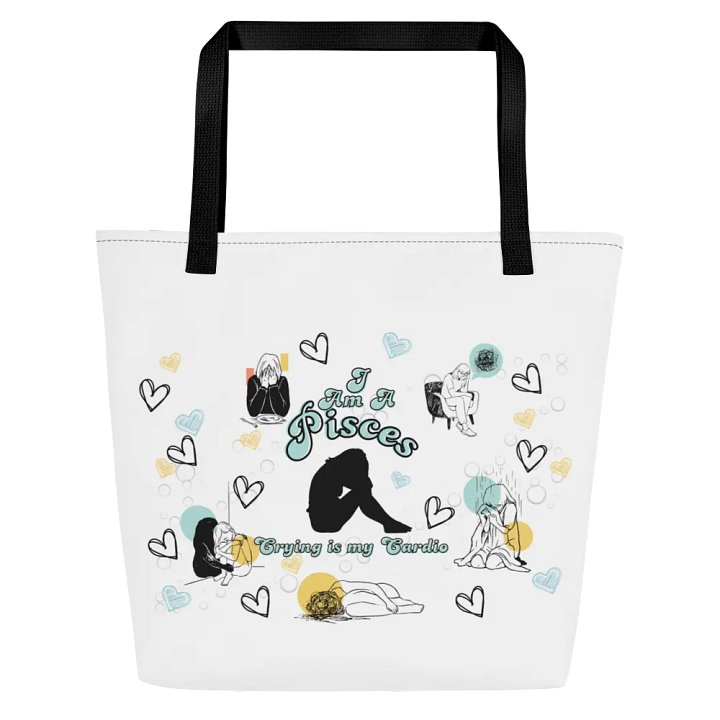 Pisces, Crying is My Cardio, White Tote product image (1)