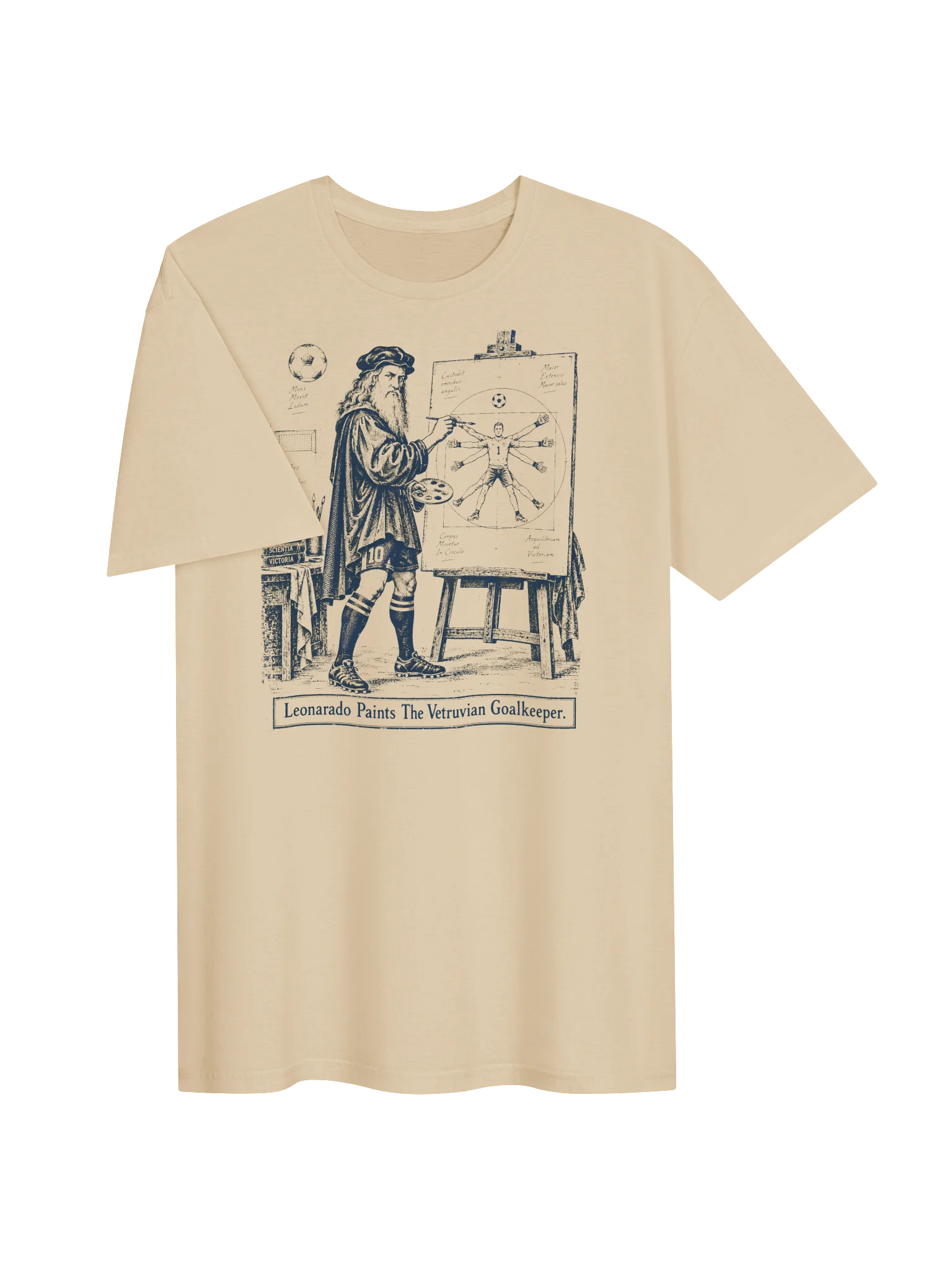 Leonardo Paints the Vitruvian Goalkeeper Tee product image (3)