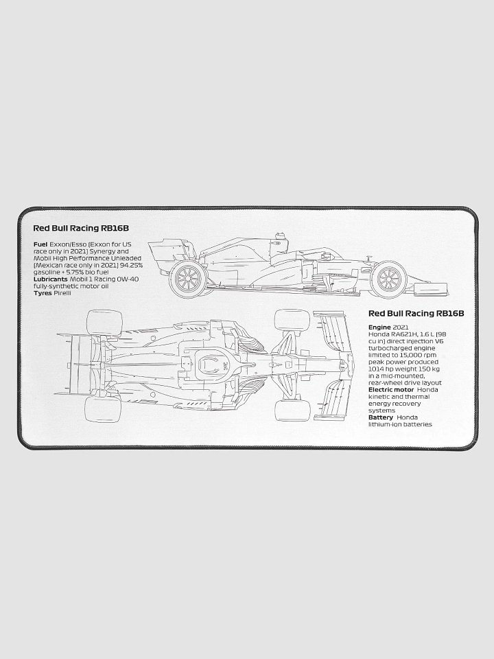 Red Bull Racing RB16B technical blueprint drawing - mouse and keyboard pad product image (1)