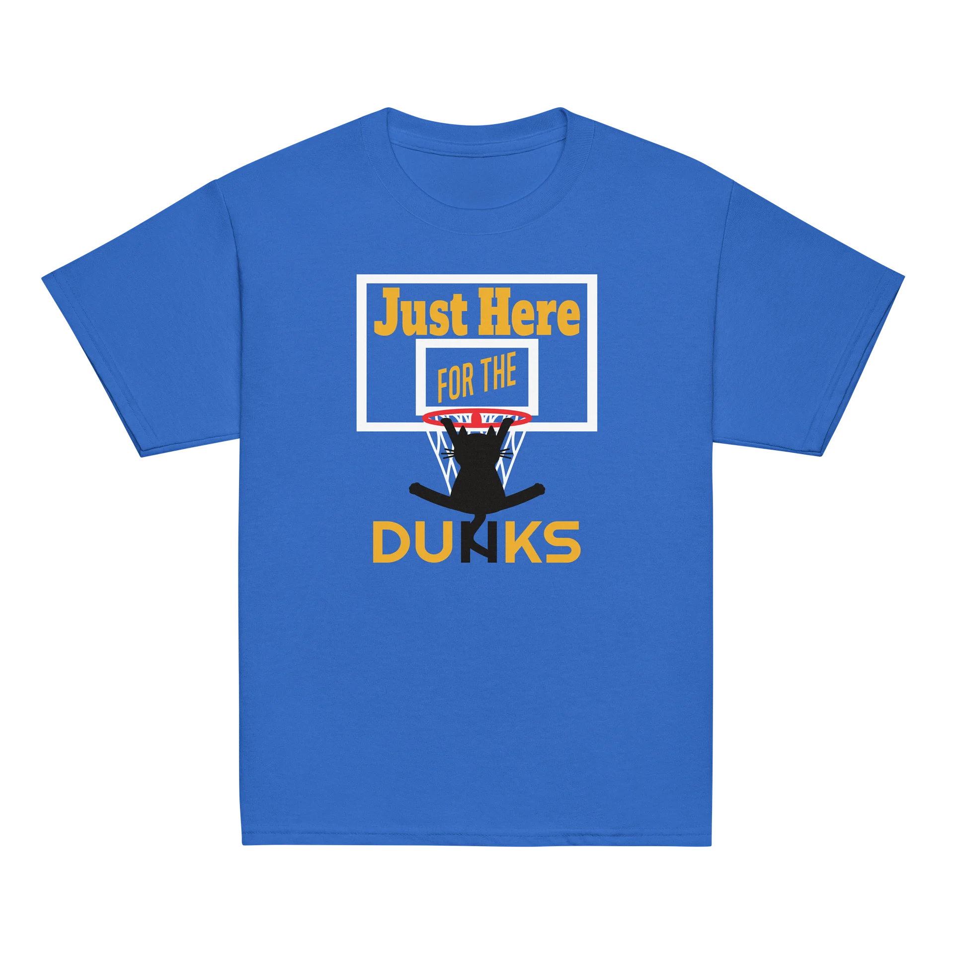 Basketball Cat (Just Here for the DUNKS) - Unisex Youth Heavyweight T-shirt product image (6)
