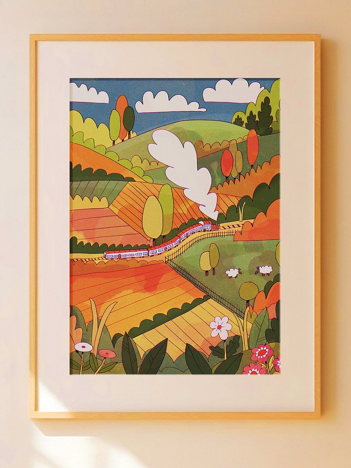 Train in the Night - Print product image (1)