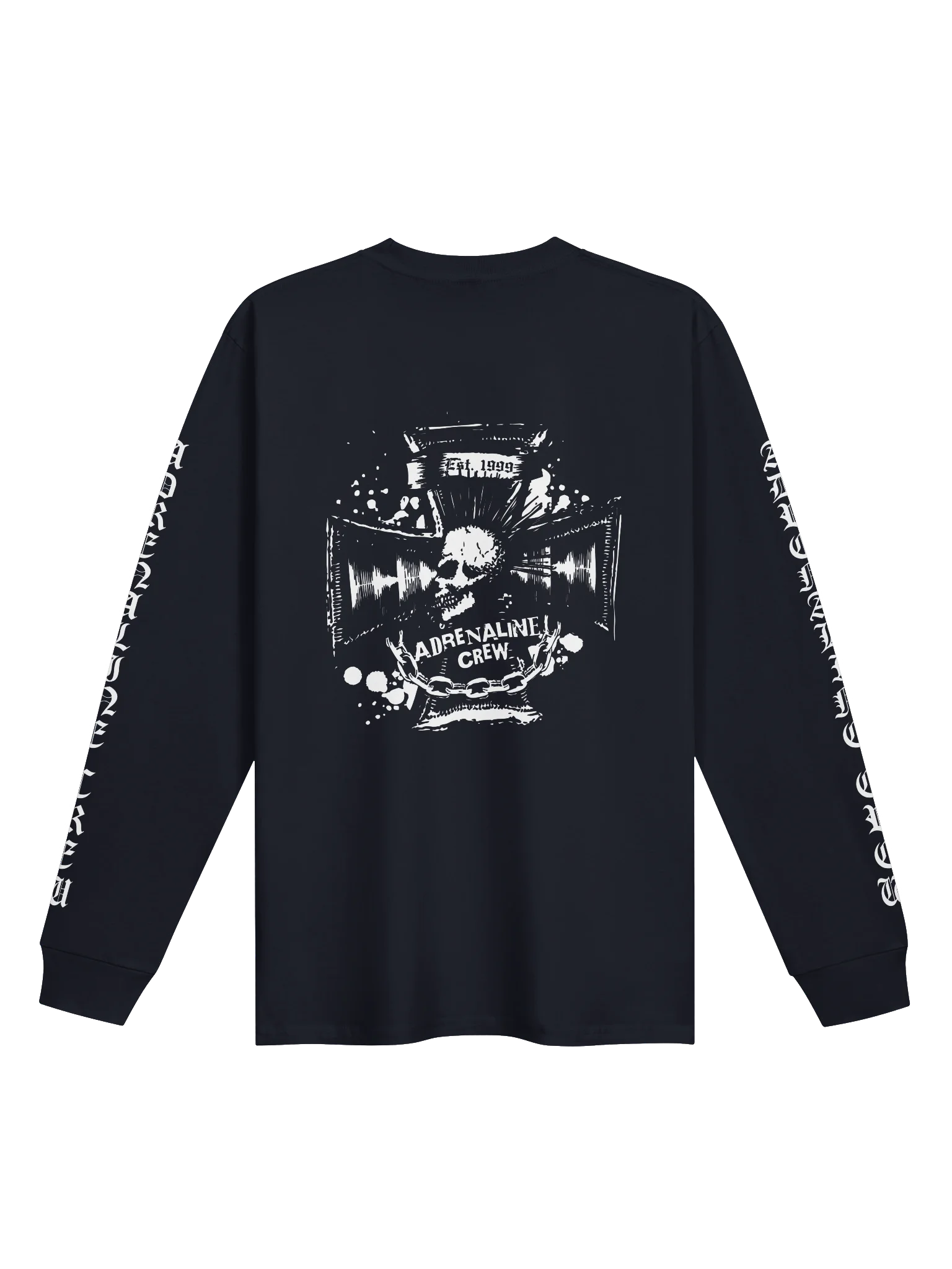 Adrenaline Crew Classic Skull Long Sleeve T-Shirt – Black product image (2)