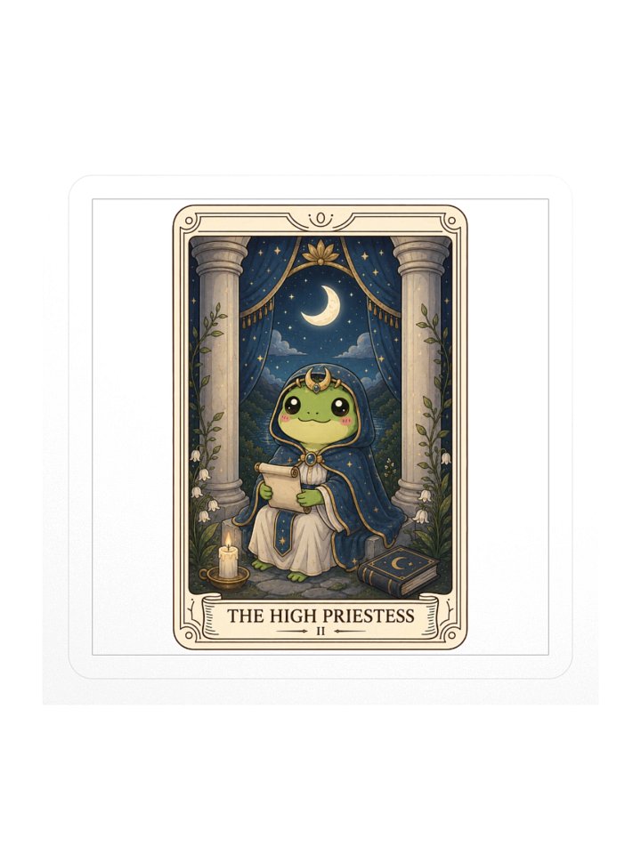 The High Priestess - Tarotoads! - Kiss-Cut Eco-Friendly Premium Custom-made Vinyl Sticker product image (2)
