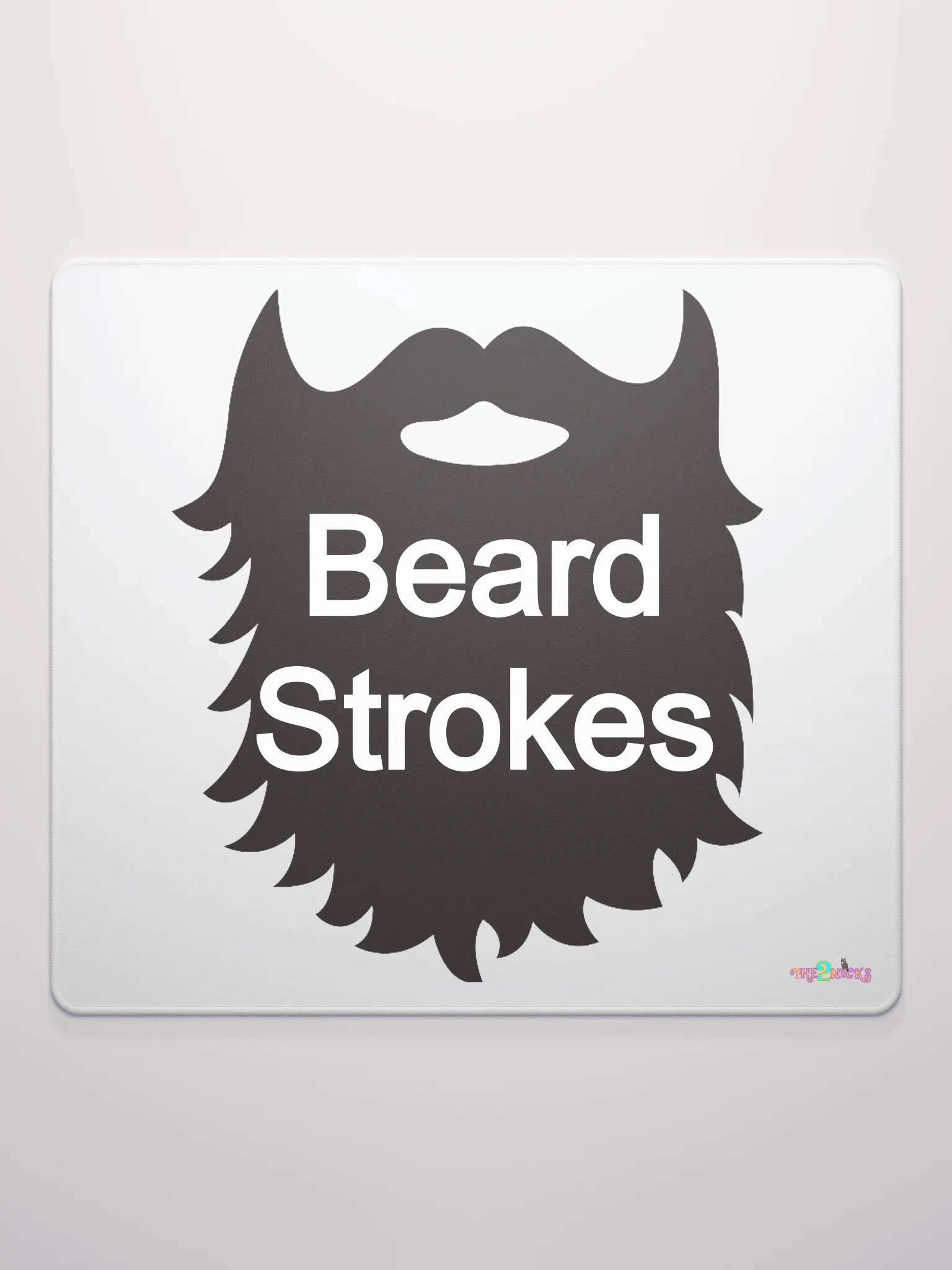 Black Beard Strokes Gaming Mouse Pad (White) product image (1)