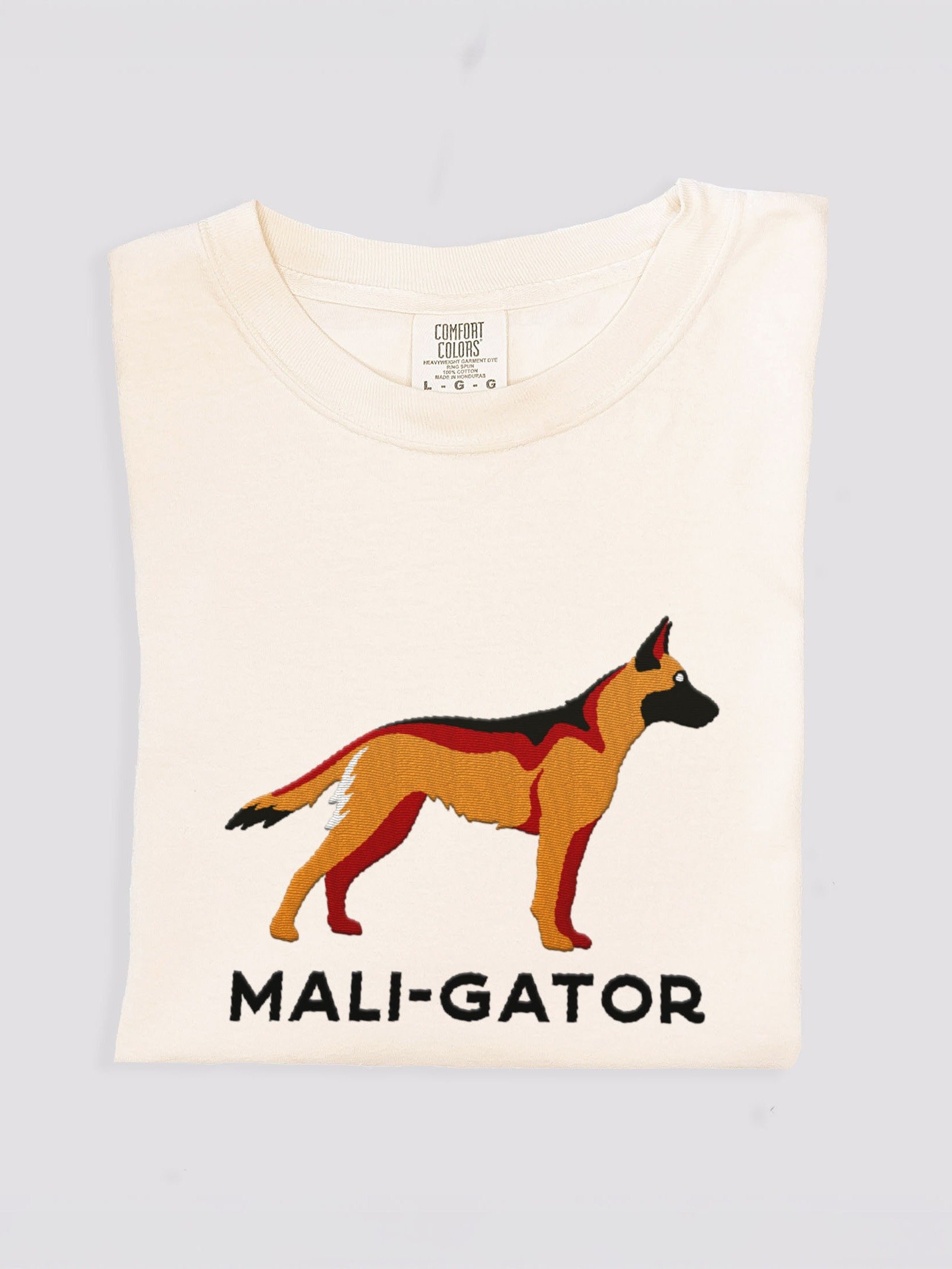 Mali-Gator T-Shirt(Embroidered) of a Belgian Malinois(Sable) product image (2)