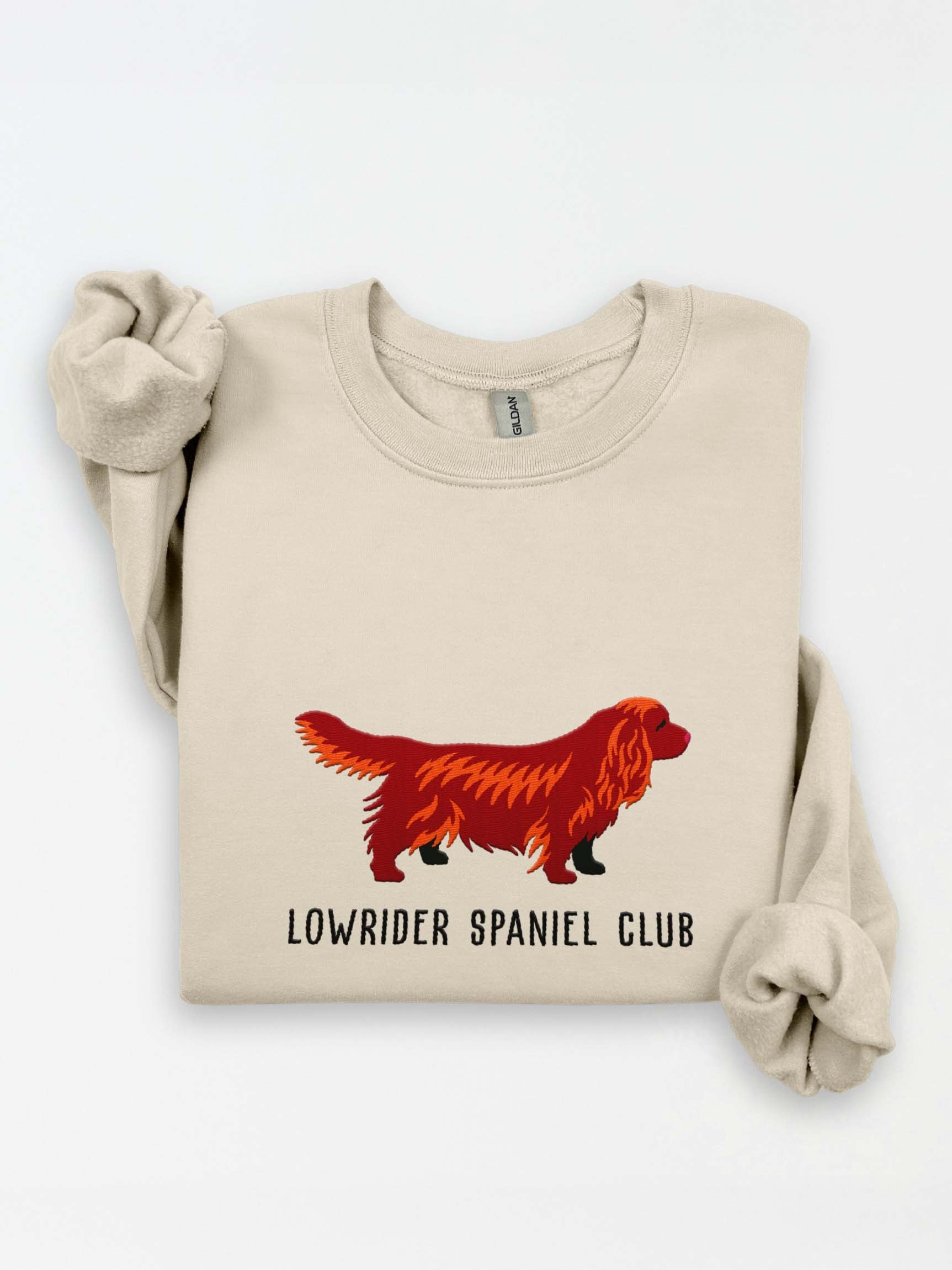 Lowrider Spaniel Club Sweatshirt (Embroidered) of a Sussex Spaniel(Liver) product image (1)