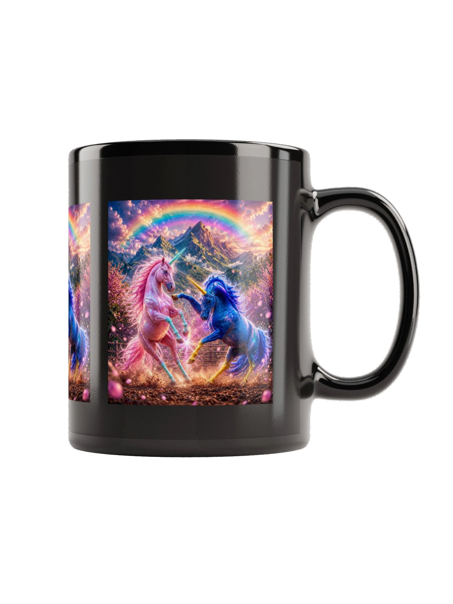 Fighting Unicorns Black Glossy Mug product image (9)