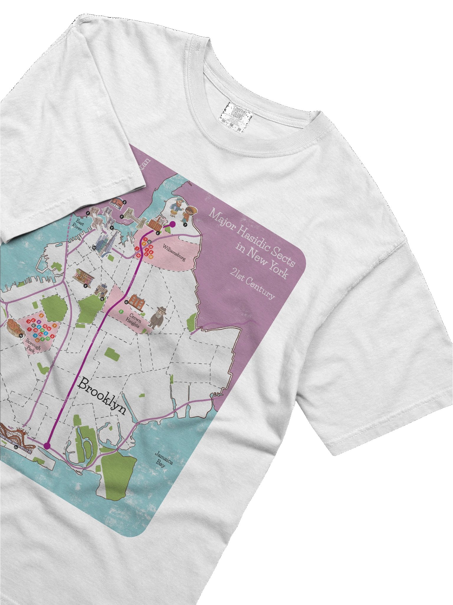 Hasidic Sects of NY Map Tee product image (2)