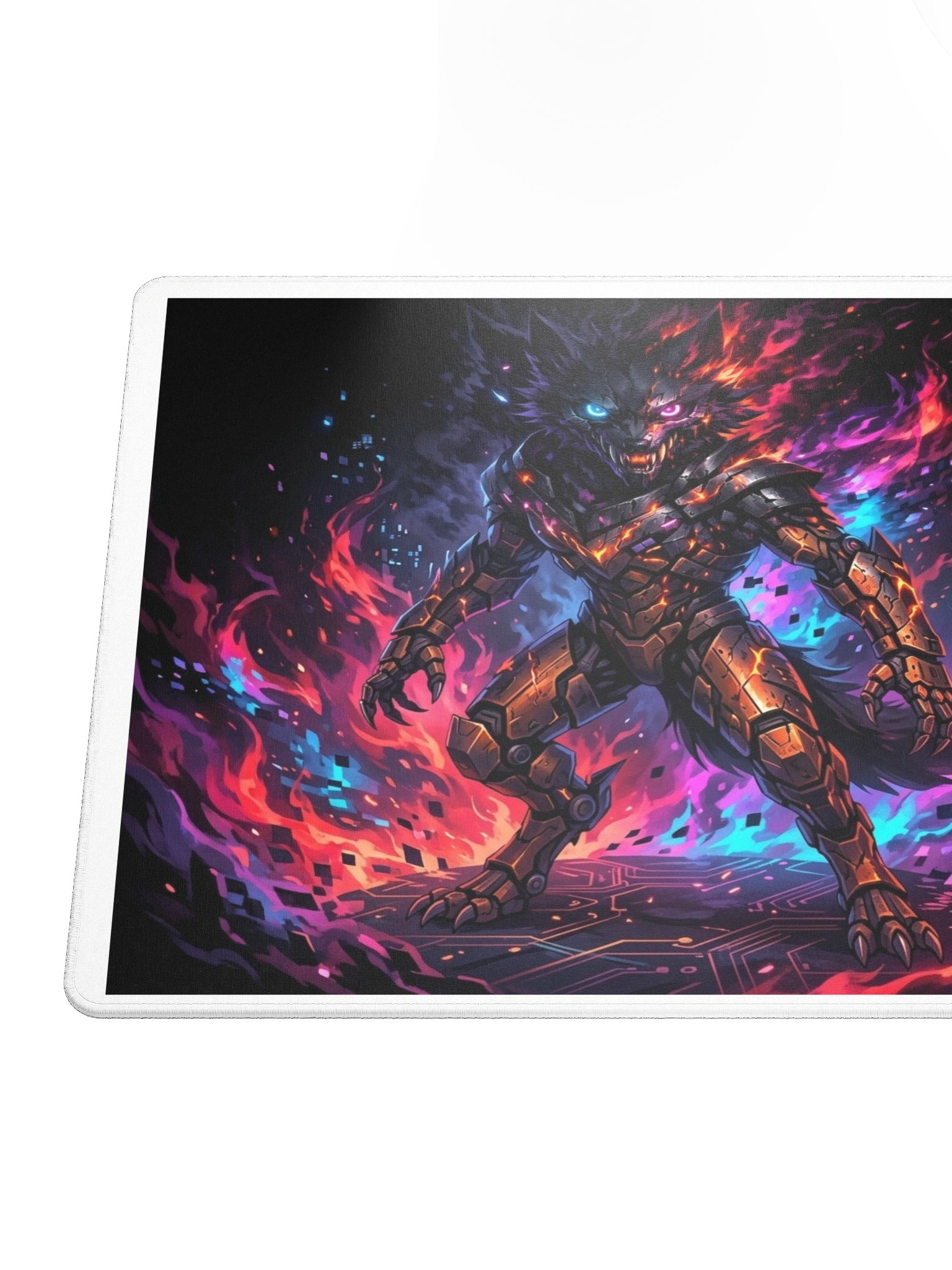 Cyber-Wolf "Neon Rage" Gaming Mausmatte product image (4)