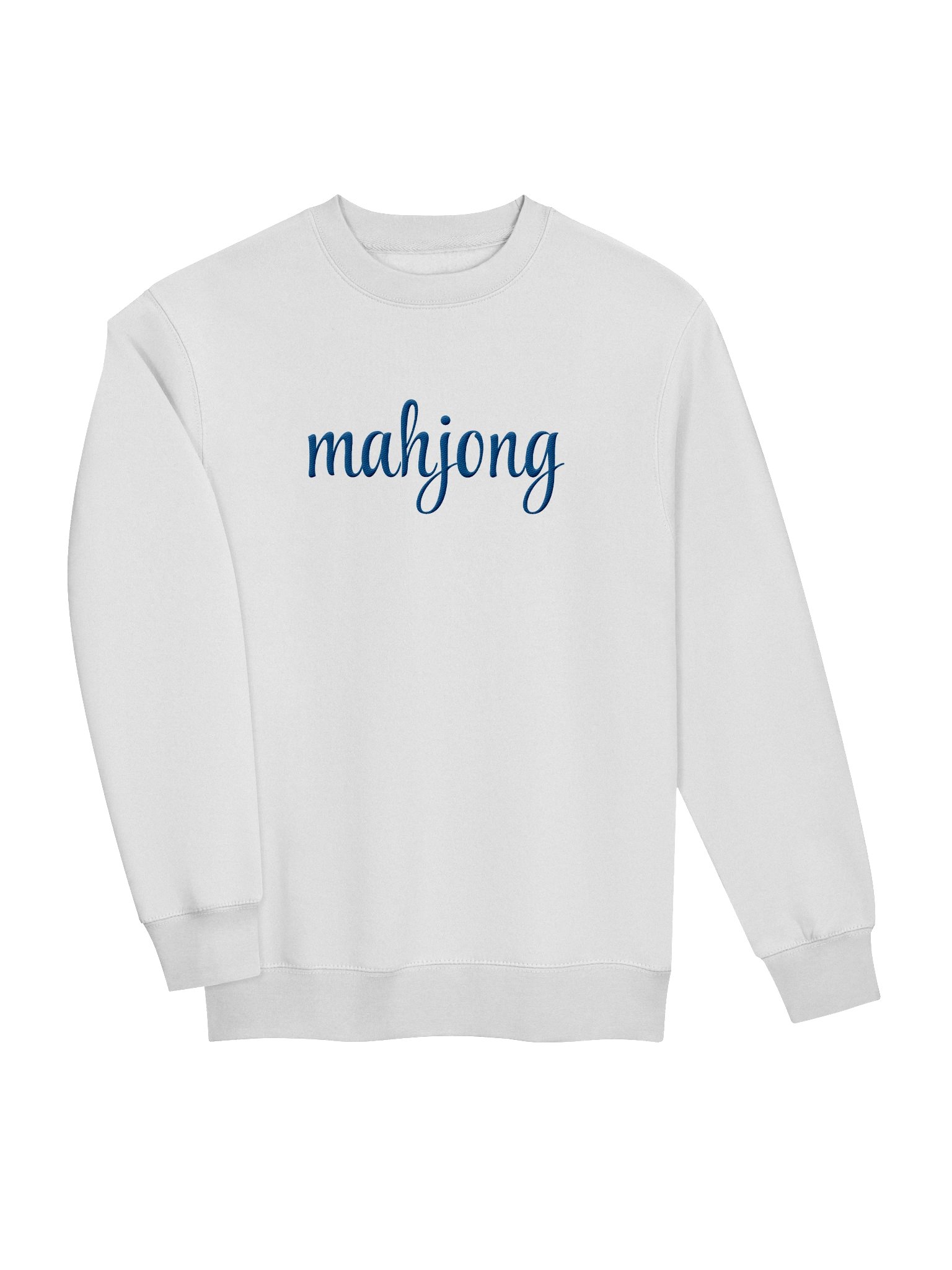 Mahjong Blue Script Embroidered Crewneck product image (3)