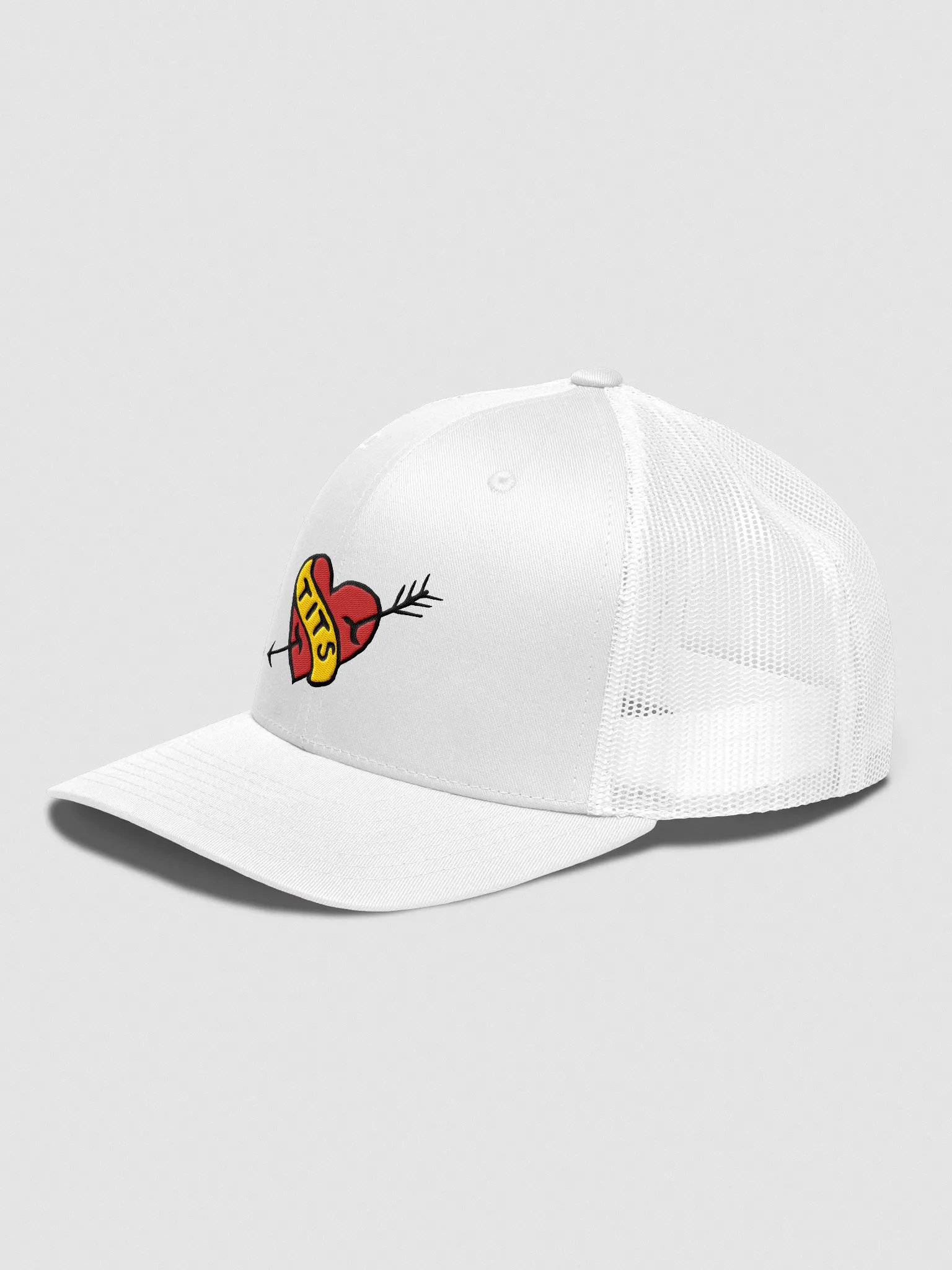 BREAK YOUR HEART LOGO Trucker Hat White product image (2)