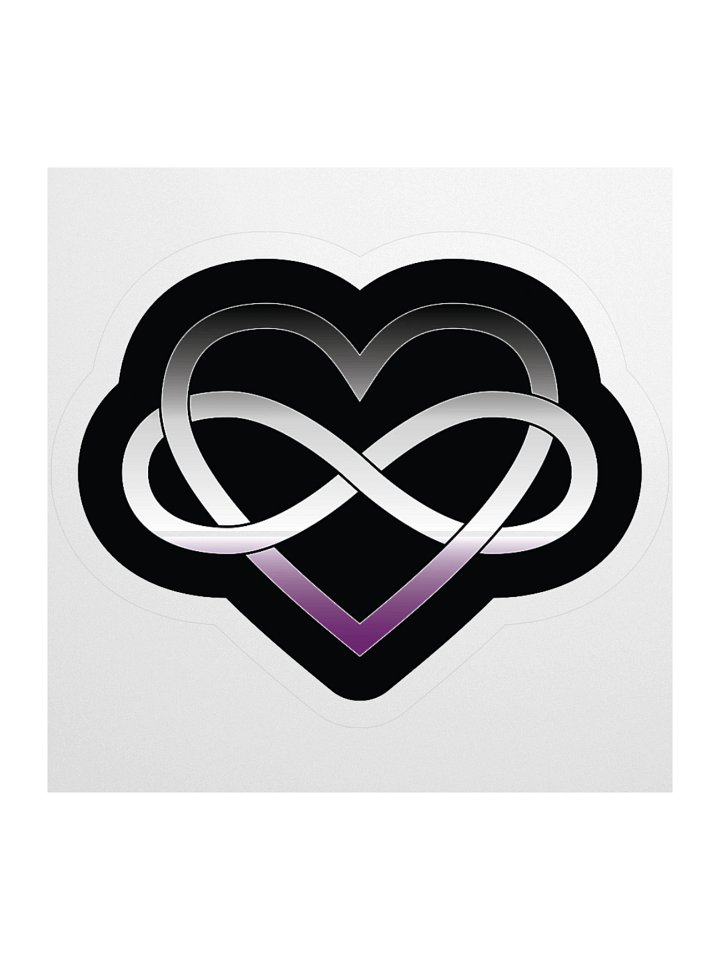 Asexual Pride Gradient Polyamory Infinity Heart Sticker product image (1)