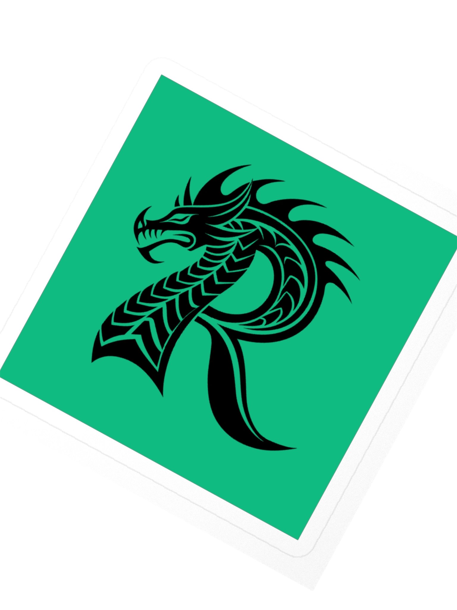 Dragon Letter R Sticker — Monogram Initial R with Fierce Dragon Silhouette product image (2)