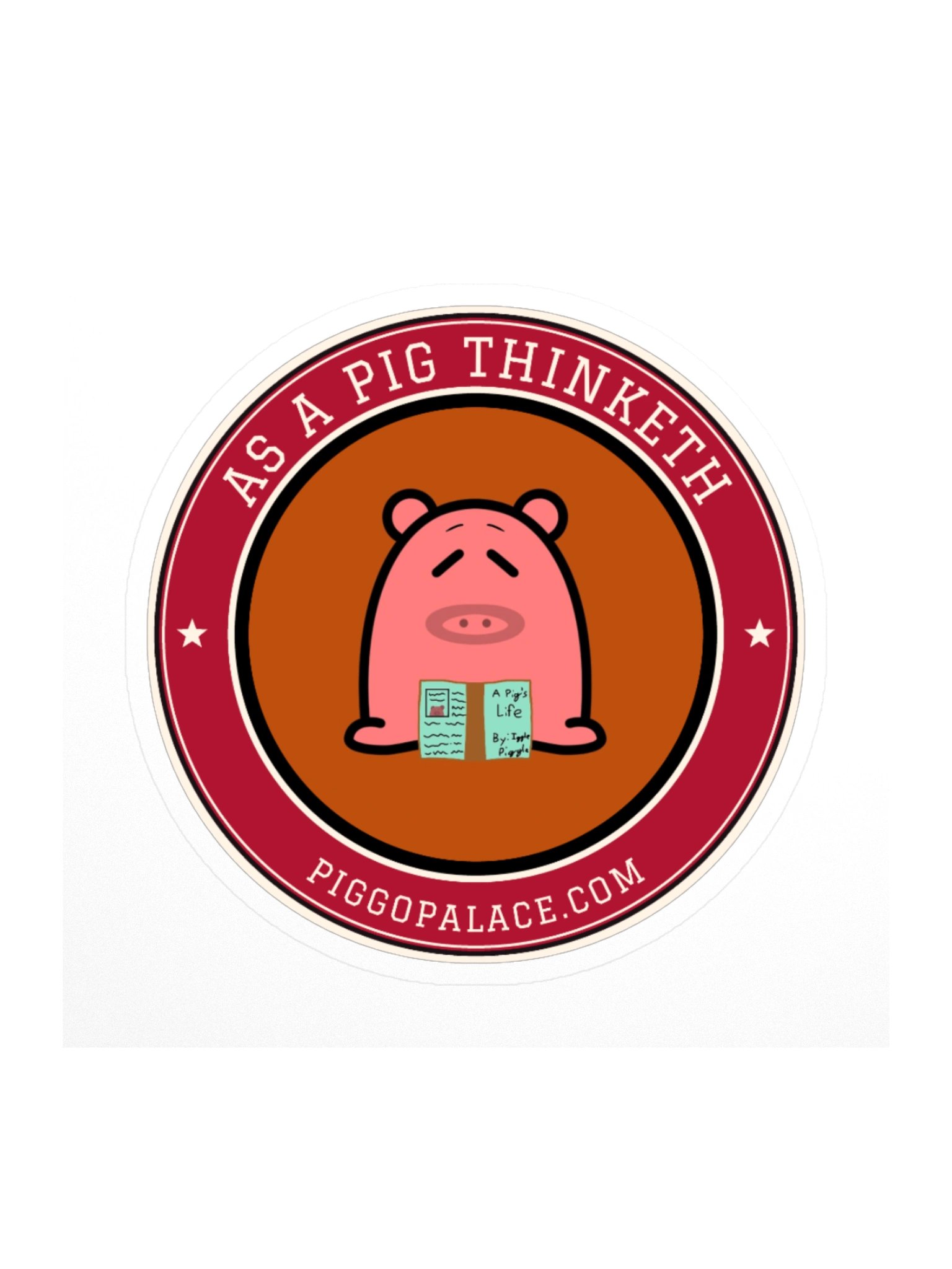 Reading Pig Sticker | As a Pig Thinketh product image (2)