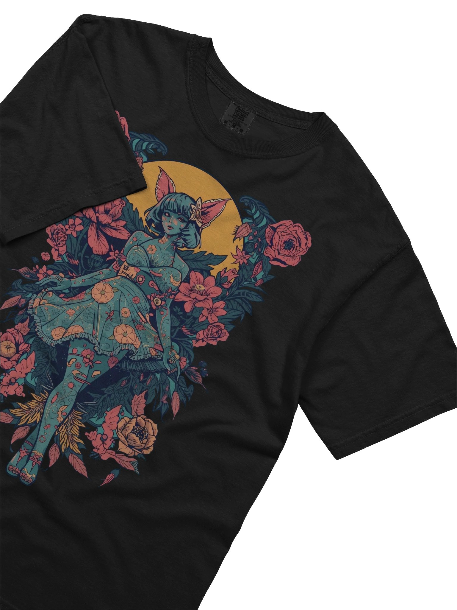 Floral Halo Cat‑Girl Heavyweight Tee product image (2)