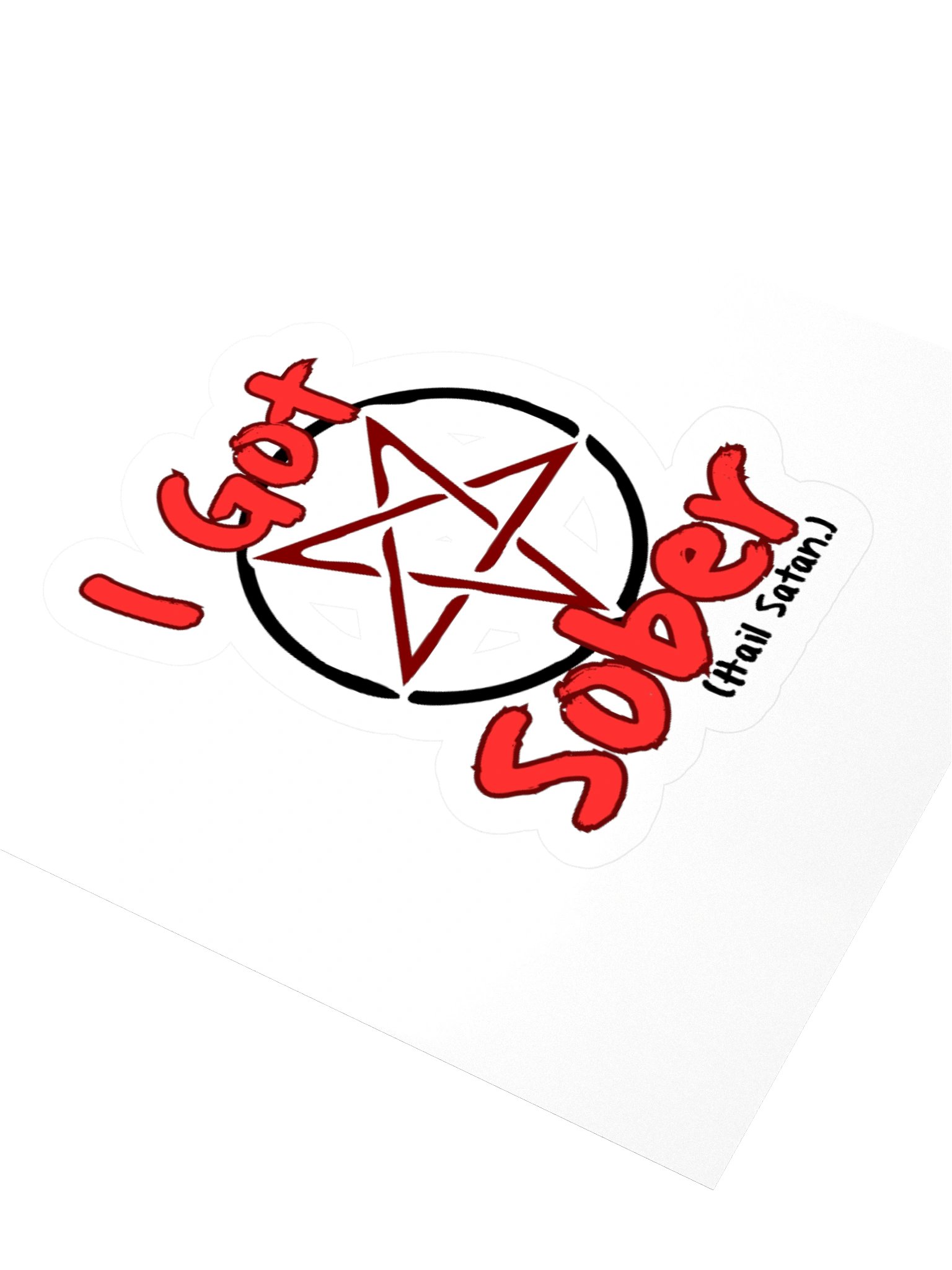 I Got Sober Hail Satan Kisscut Sticker product image (3)