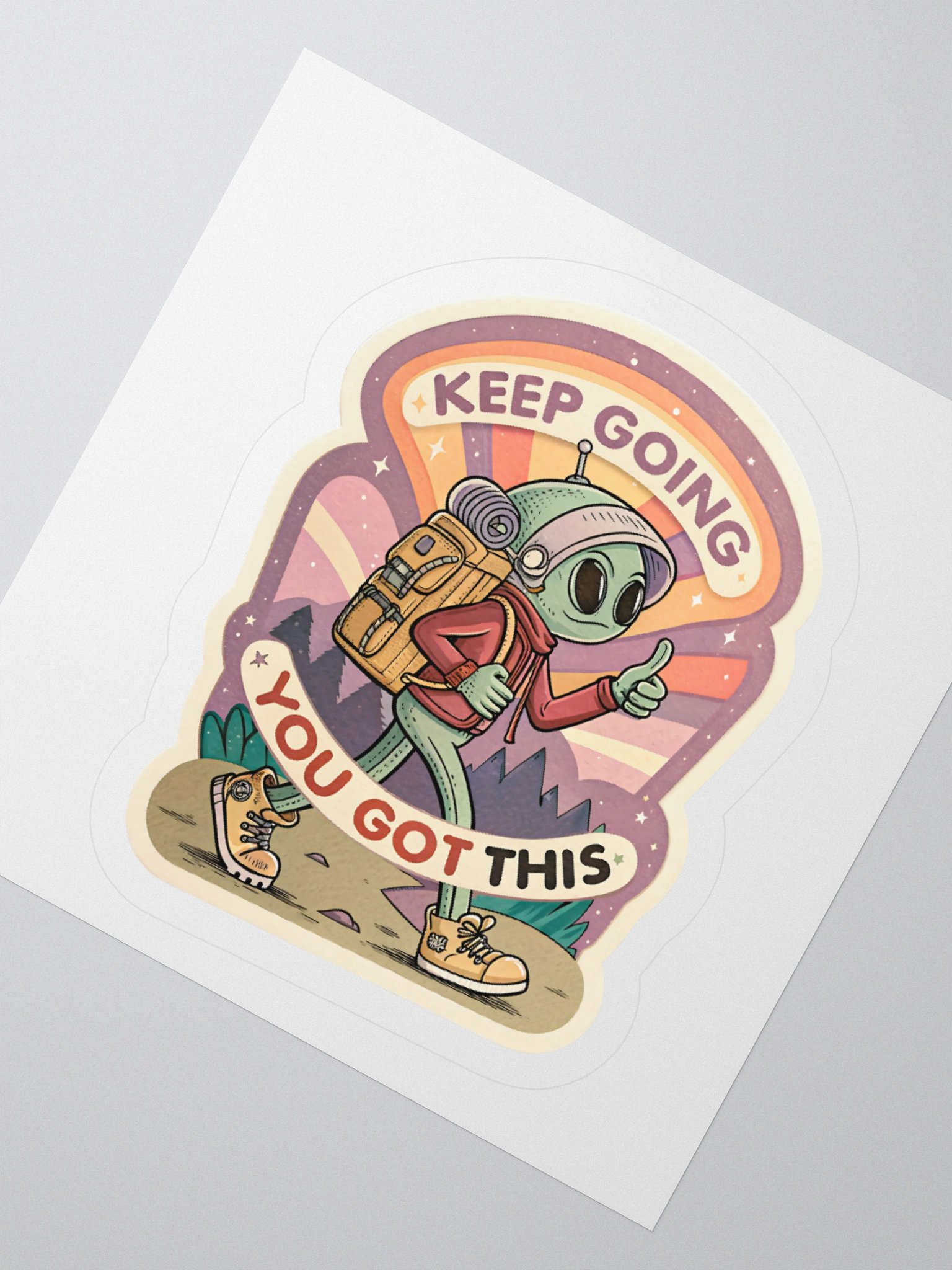Alien Hiker Thumbs-Up Sticker product image (6)