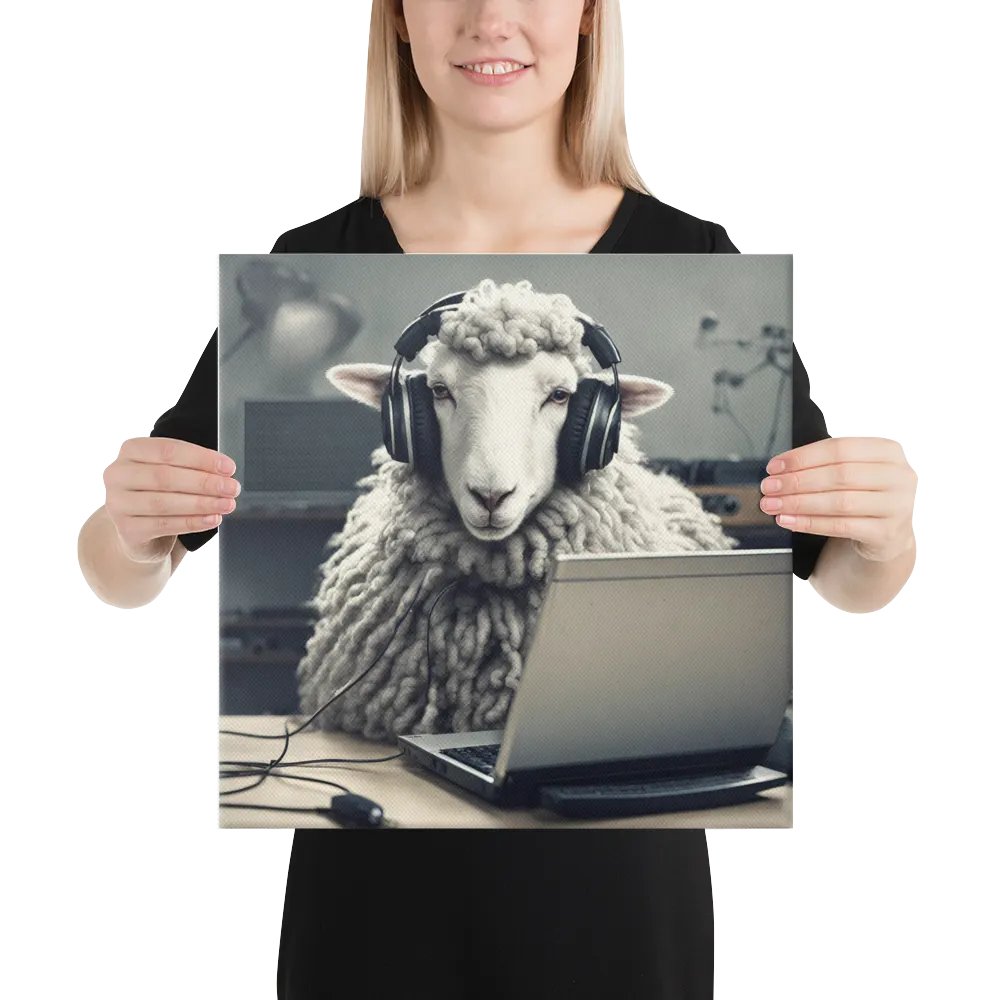 Sheep With Headphones And Laptop Wall Art product image (3)