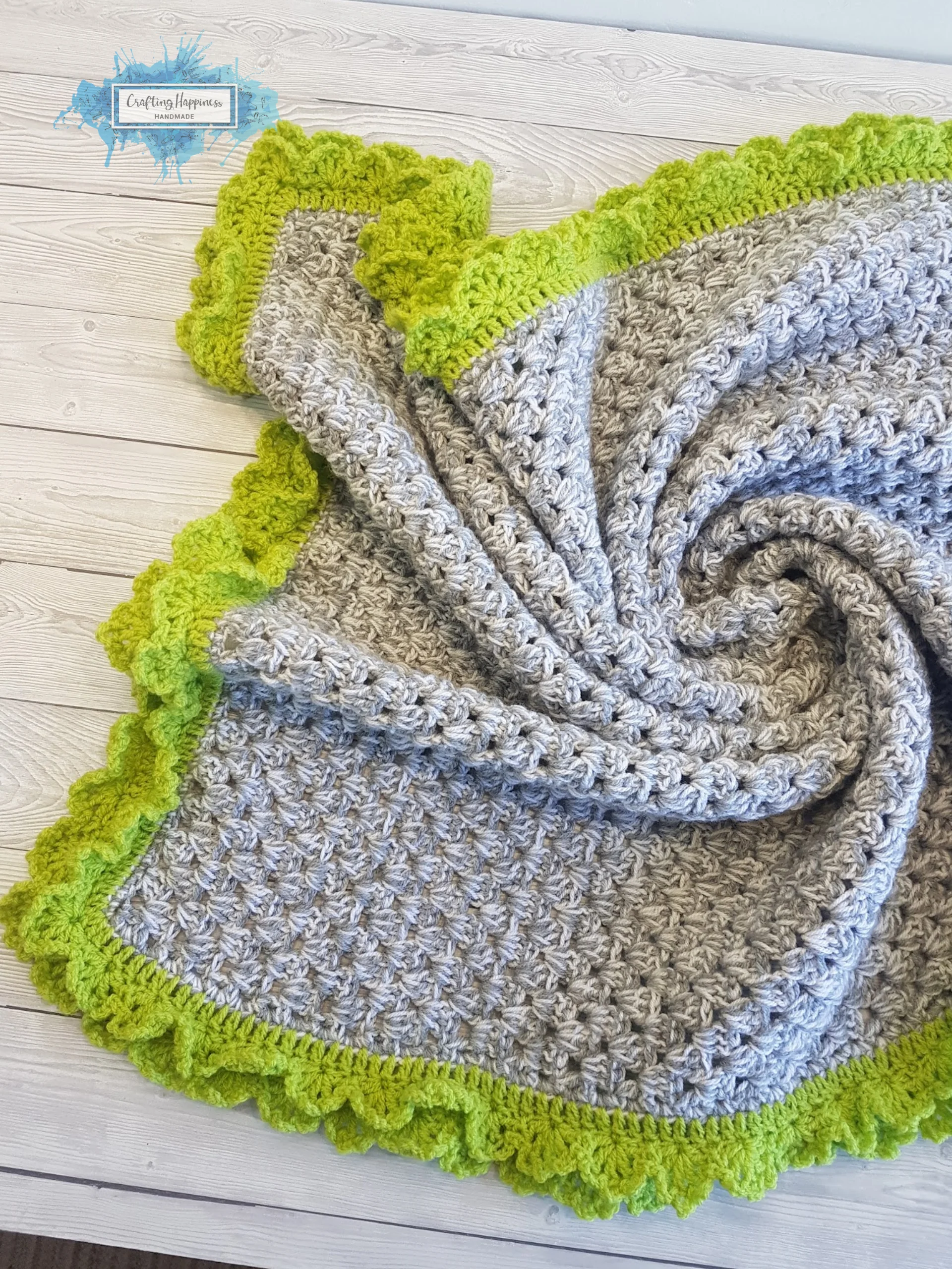 Spring Vibes Crochet Baby Blanket Pattern | Easy Scallops Lapghan (PDF Pattern) product image (3)