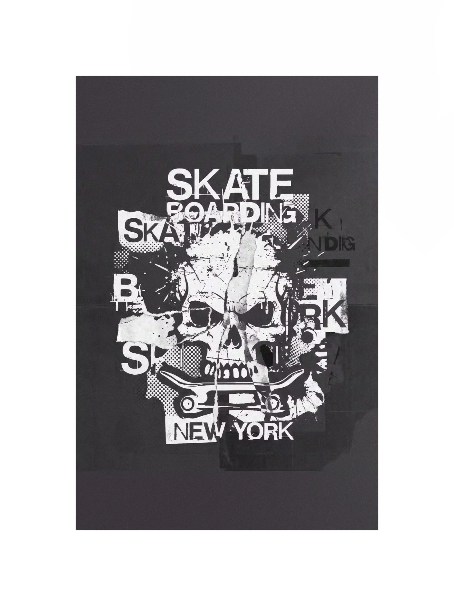 "Finding" Skull Graphic Poster - Skateboarding Art Print product image (14)