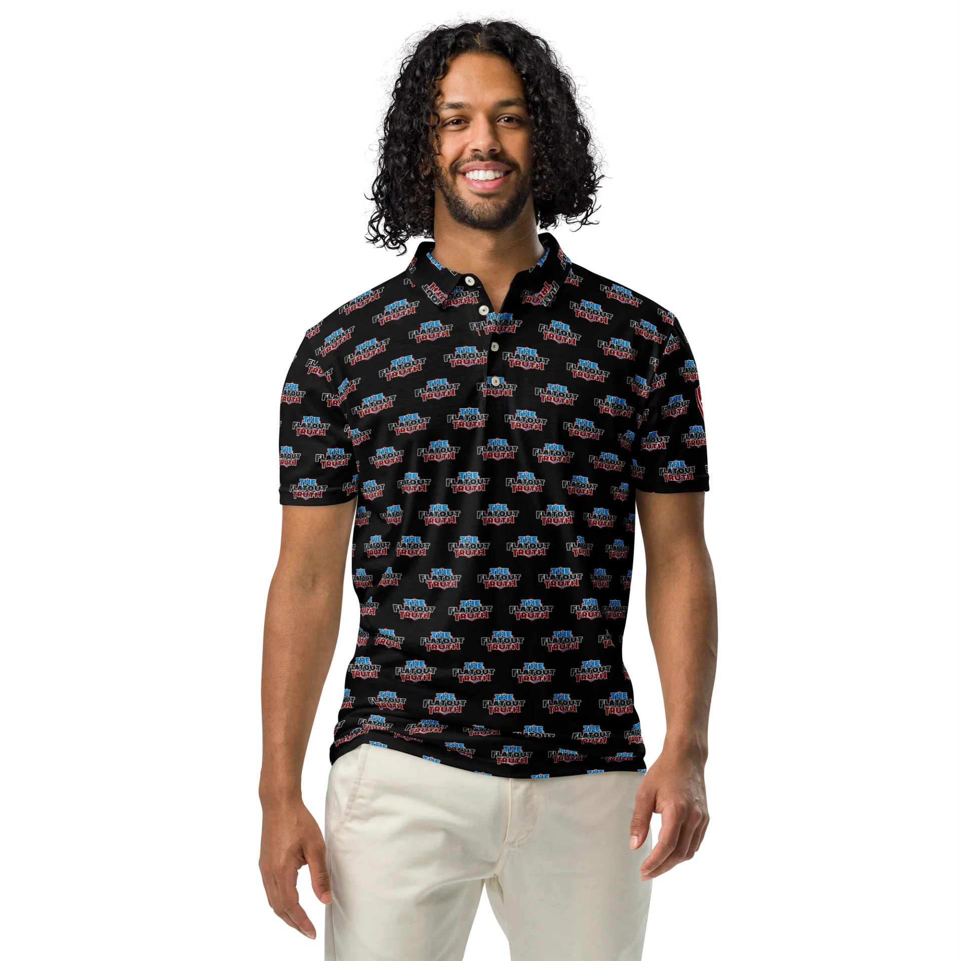 TFOT SlimFit Red HexaFusion Black Polo Shirt product image (4)