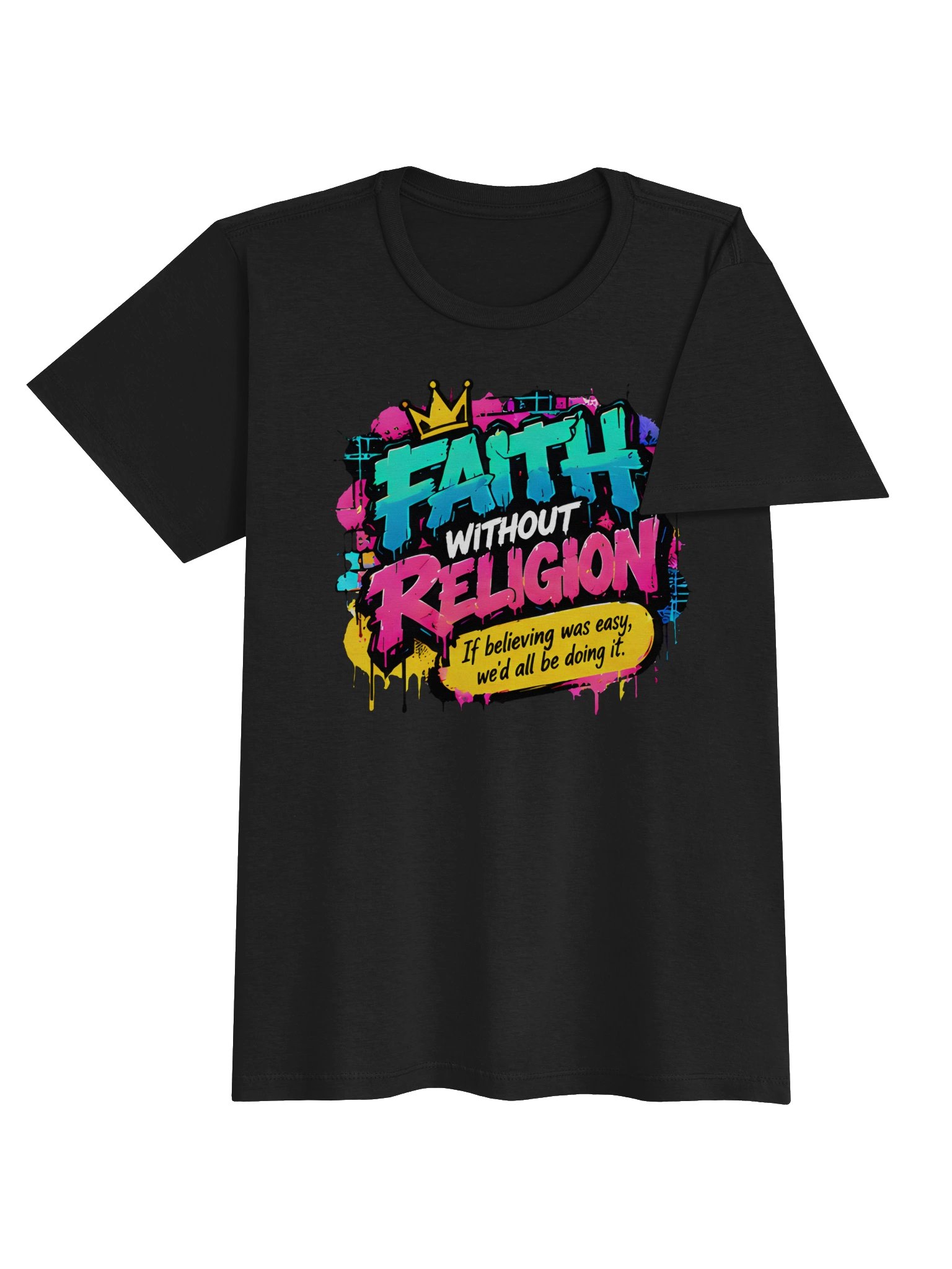 Women's Retro Graffiti Crown Faith Tee product image (4)