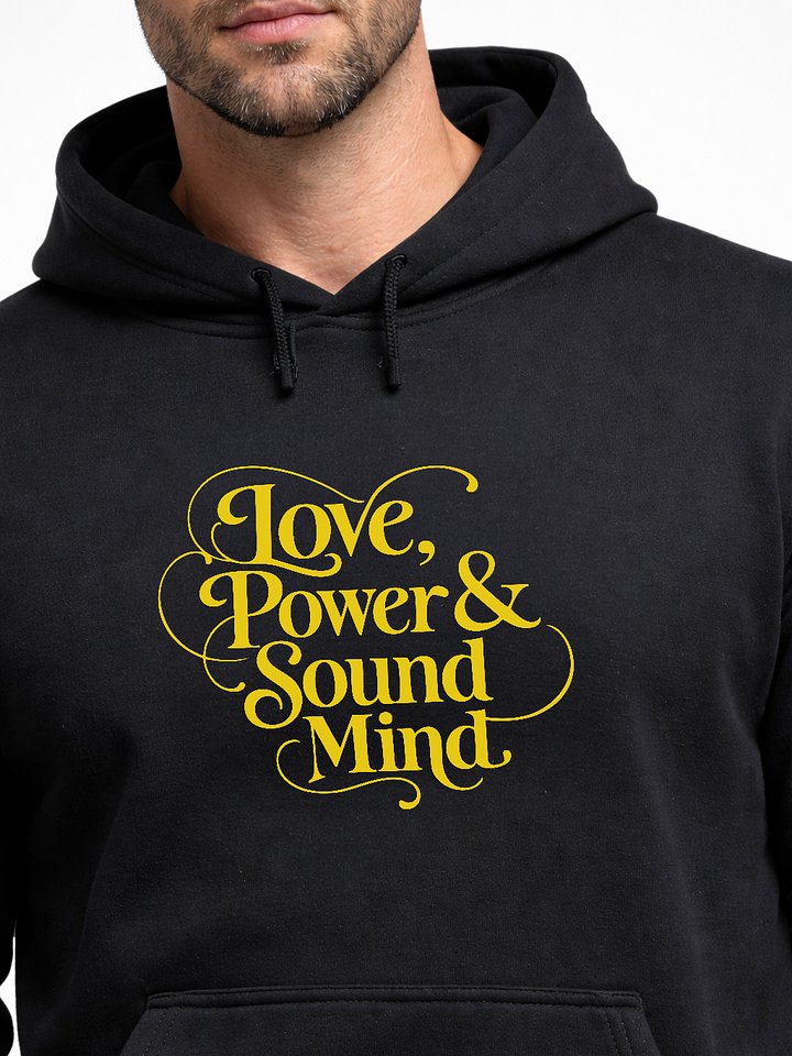 Love, Power & Sound Mind Black Unisex Hoodie product image (2)