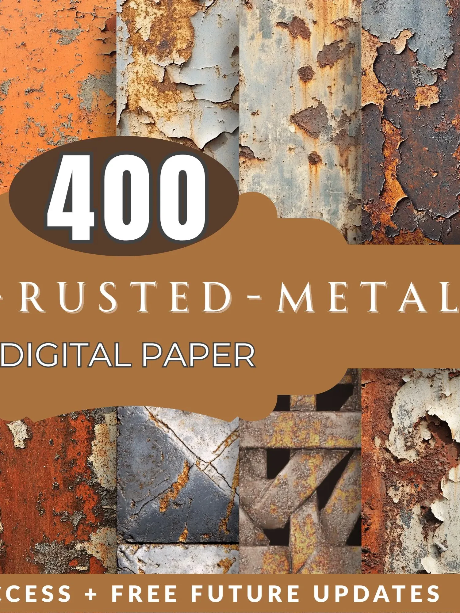 Rusted Metal Texture Set Seamless Corrugated Digital Paper product image (6)