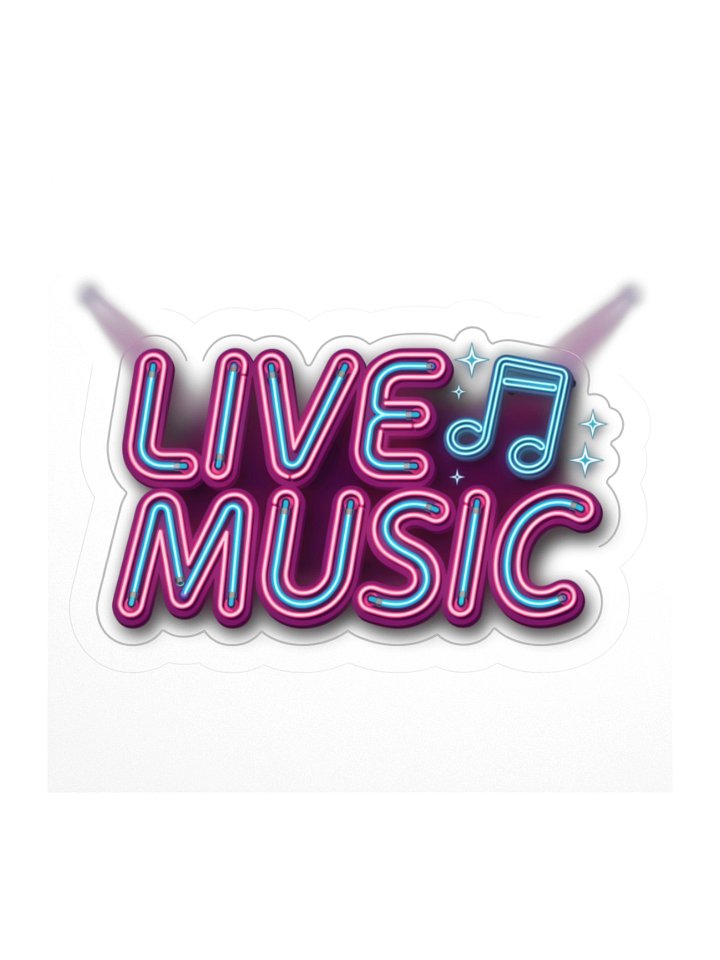 Live Music Neon Kiss Cut Sticker product image (1)