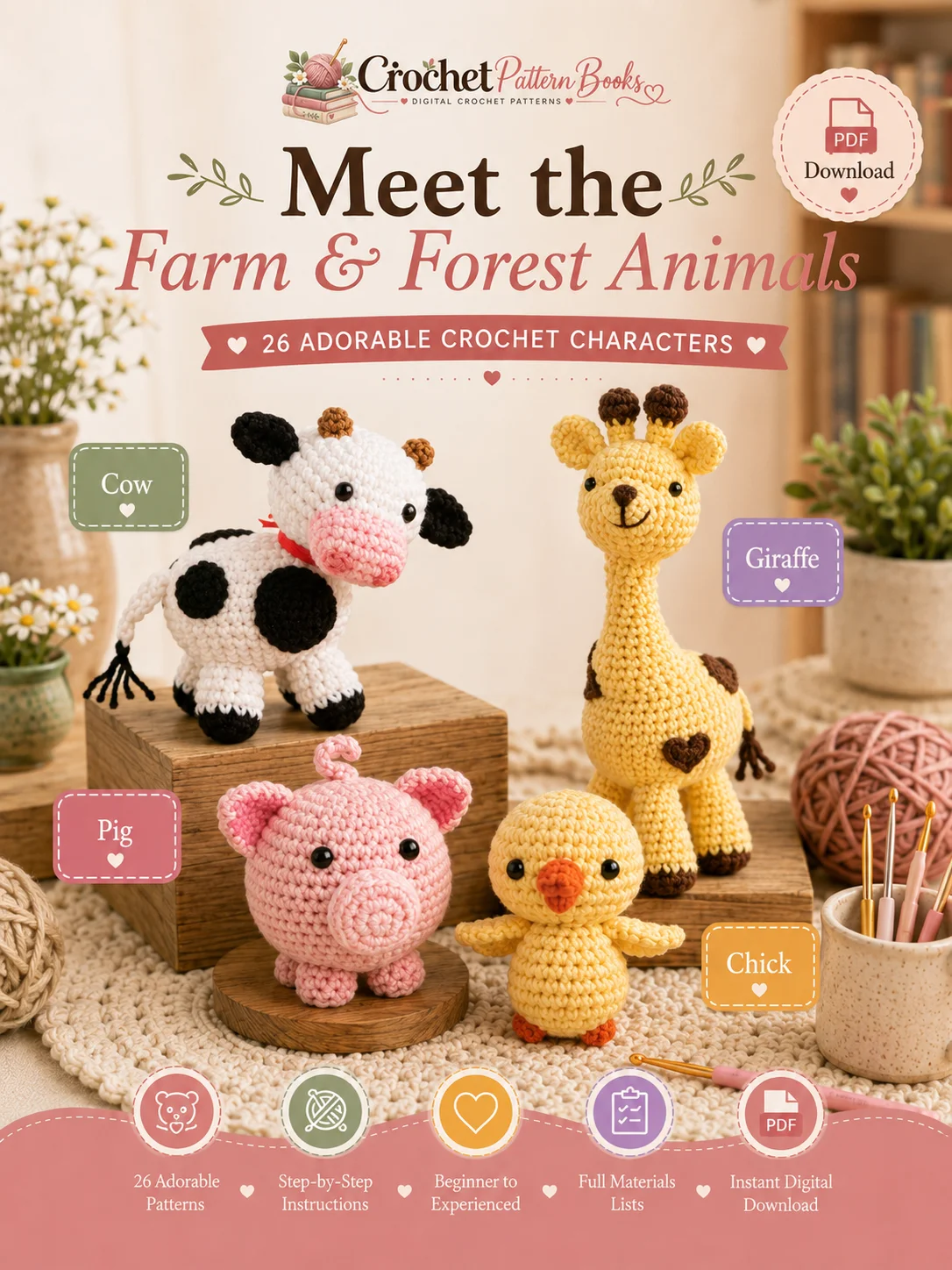 Amigurumi Crochet Farm and Forest Animals 26 Crochet Animal Patterns product image (4)