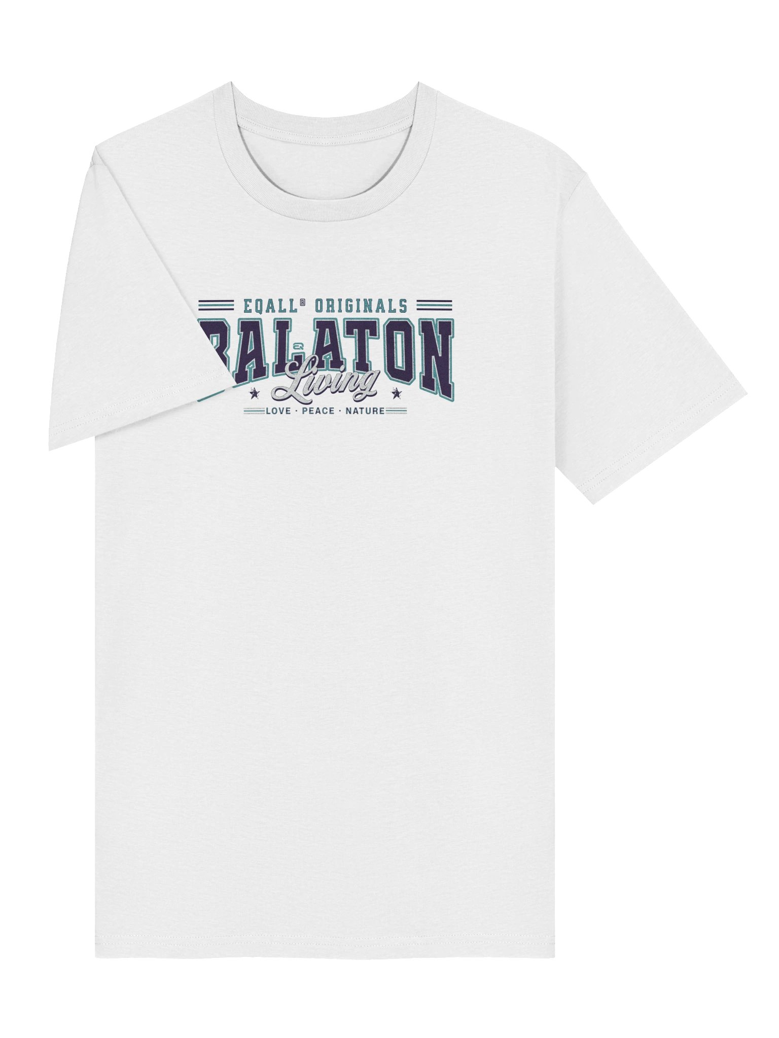 EQALL® Originals BALATONIQ Love Nature Organic Unisex ECO Tee / White Blue Green product image (45)