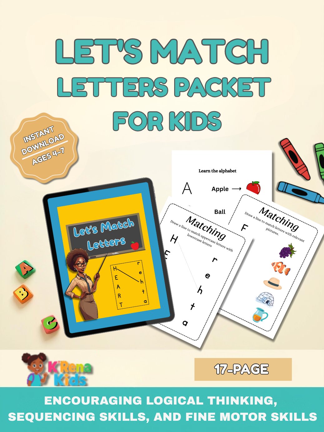 Let's Match Letters Workbook product image (1)