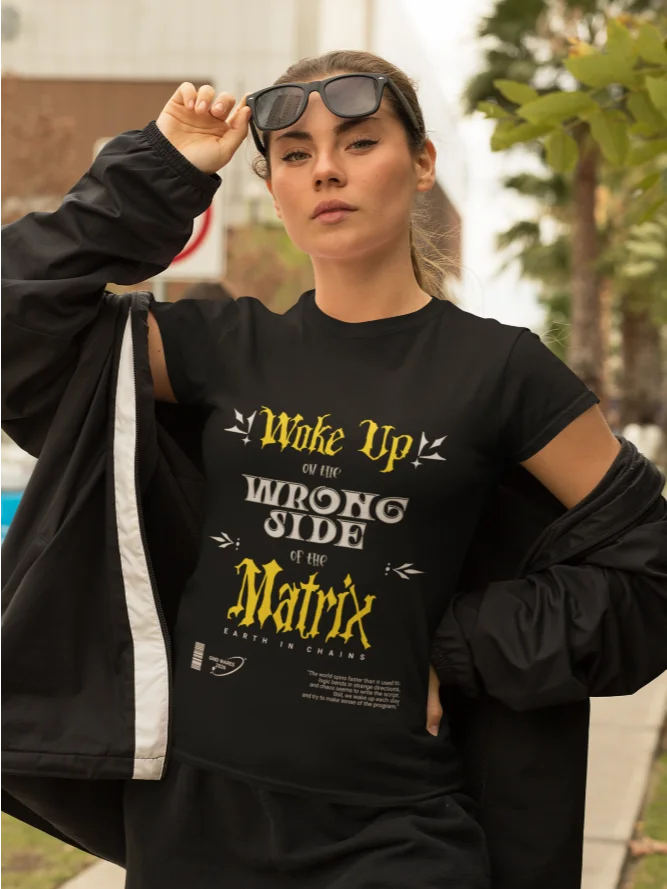 Wake Up on the Wrong Side of the Matrix Cyberpunk Graphic Tee product image (5)