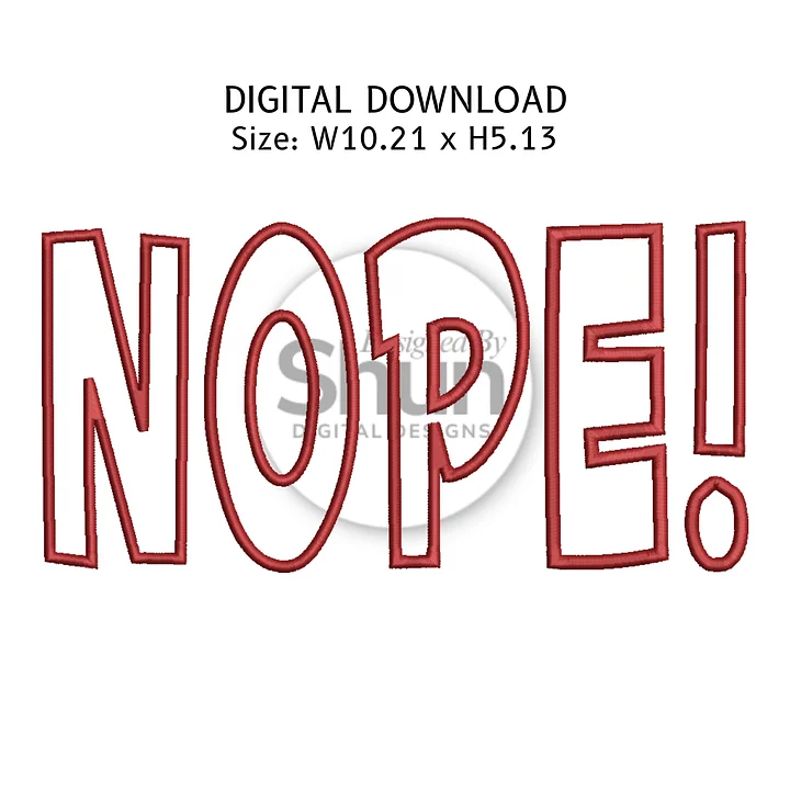 Nope Appliqué Embroidery Design product image (1)