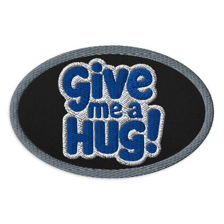Bold Blue 'HUG' Embroidered Patch product image (1)
