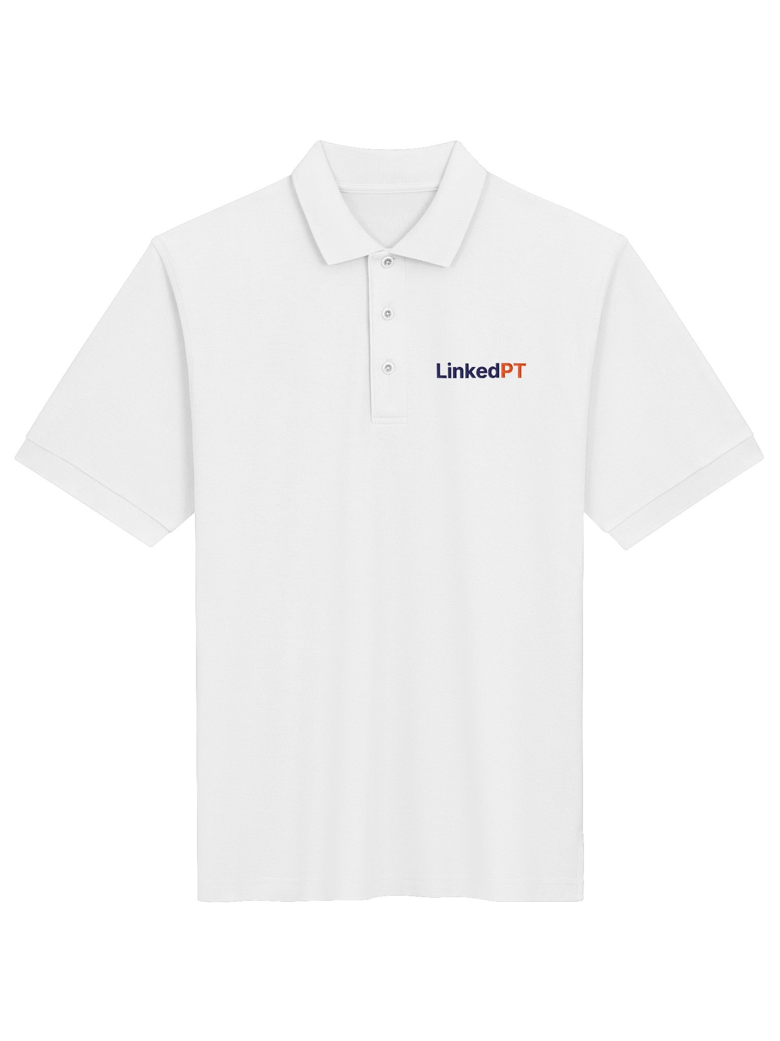 LinkedPT Embroidered Polo (White) product image (1)