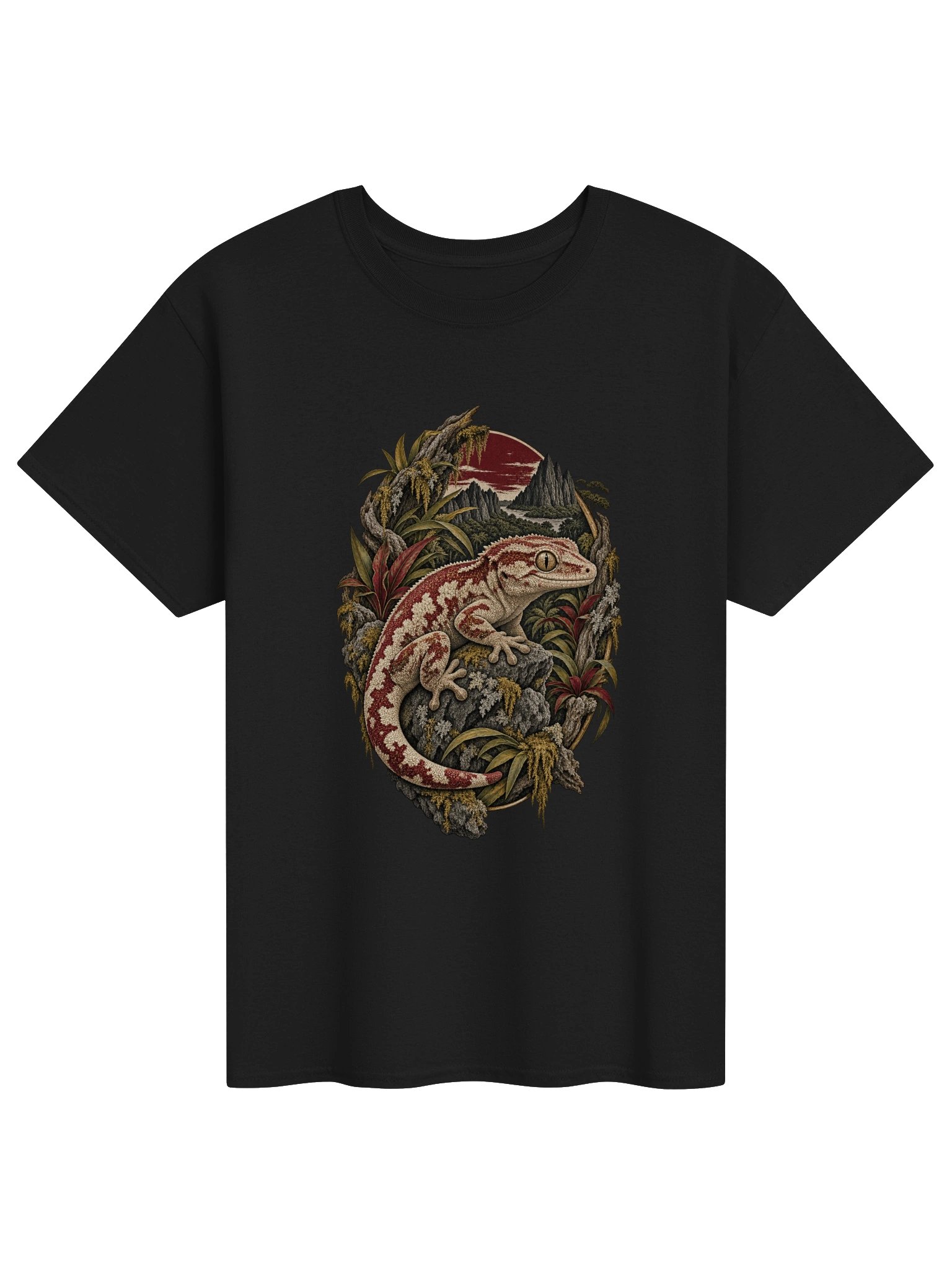 Crested Gecko Forest Sunset Wildlife T-Shirt product image (1)