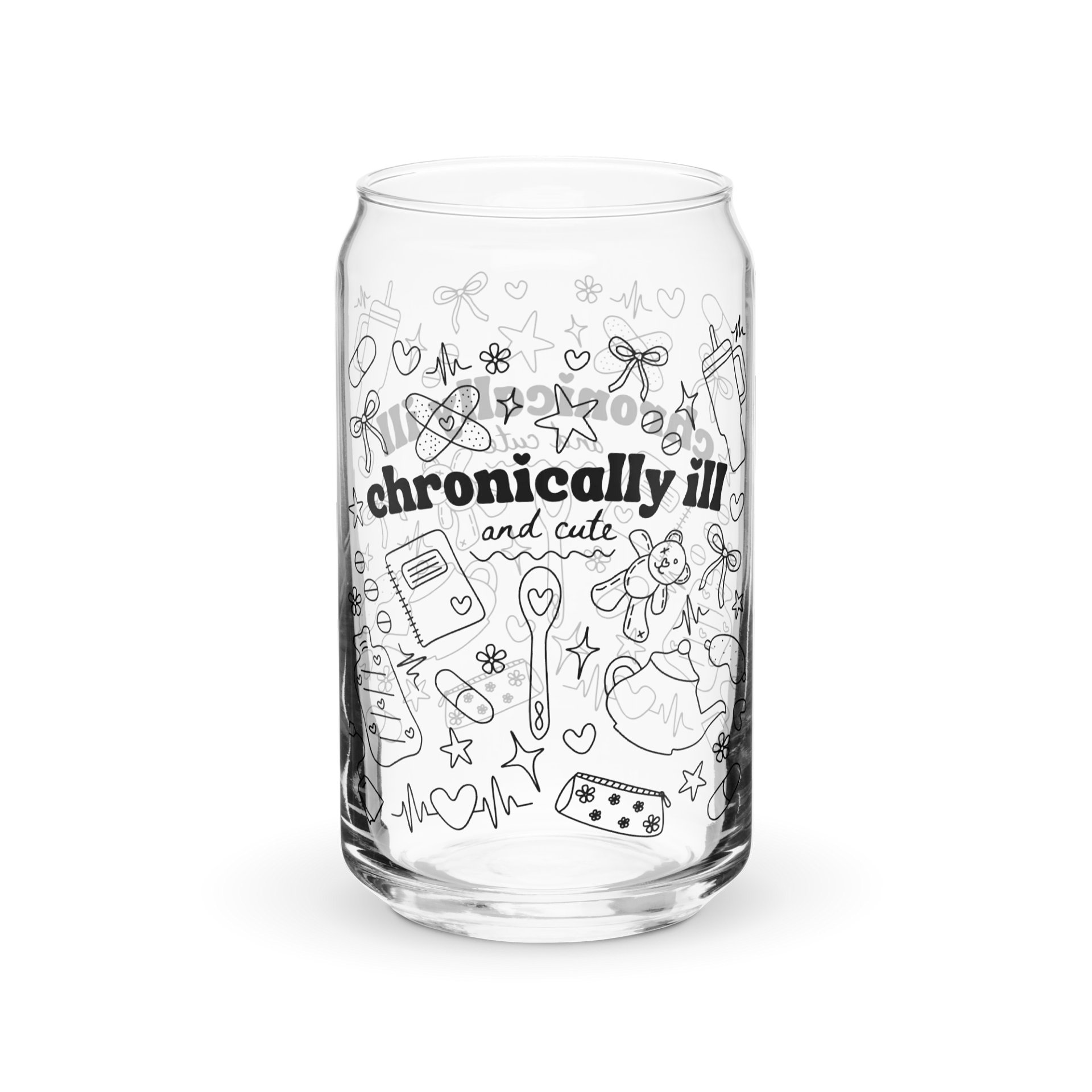 Chronically Ill and Cute Glass - Black product image (4)