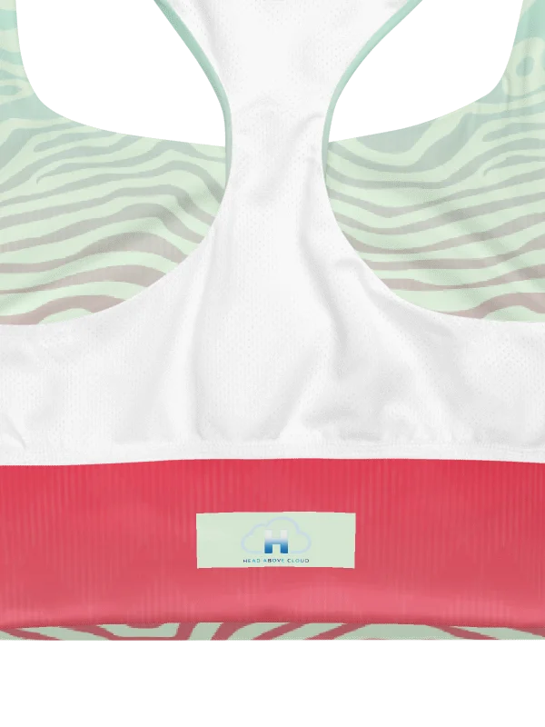 Mint Zebra Recycled Longline Sports Bra product image (3)
