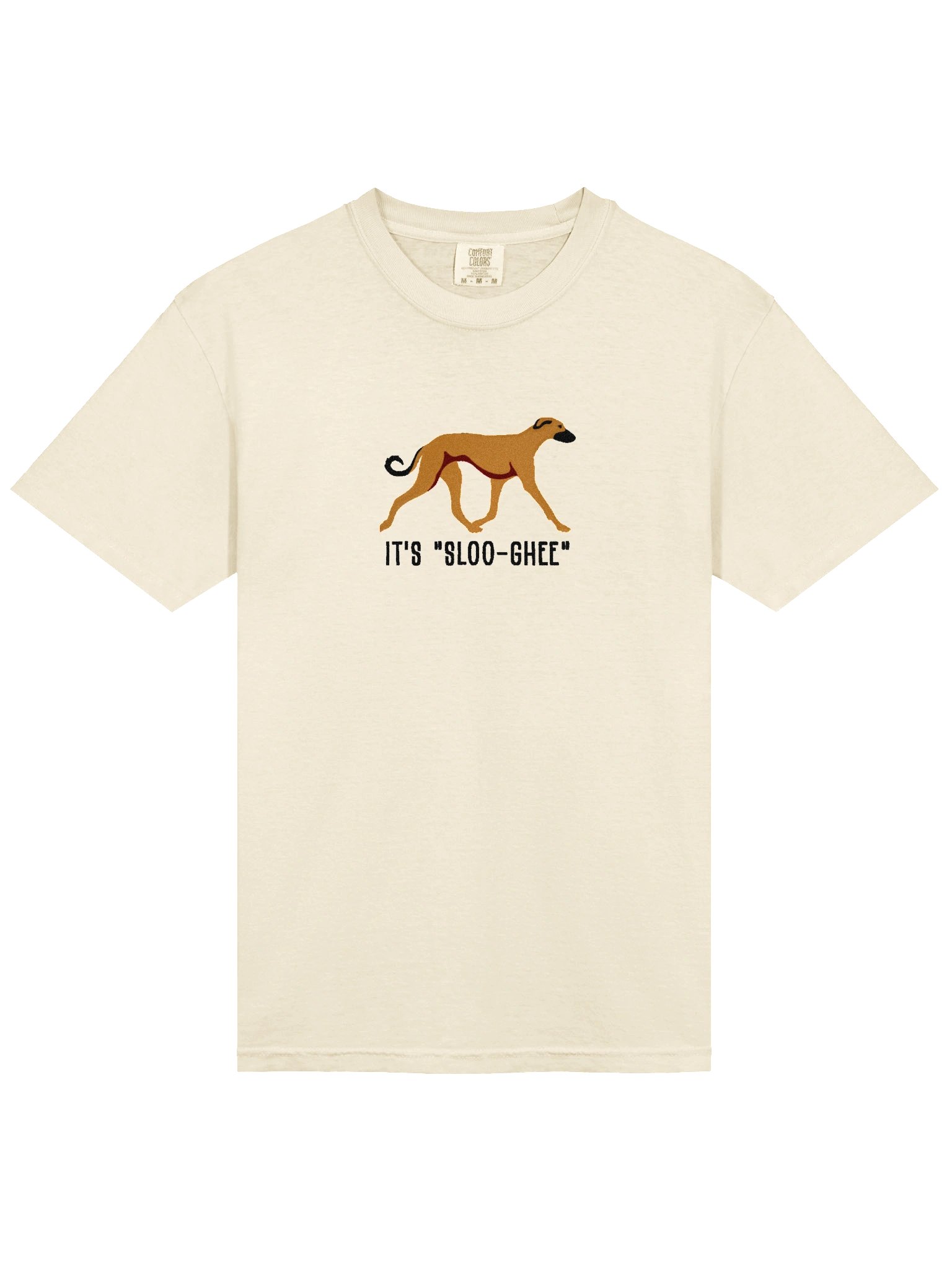 It's Sloo-Gee T-Shirt(Embroidered) of a Sloughi(Tan) product image (6)