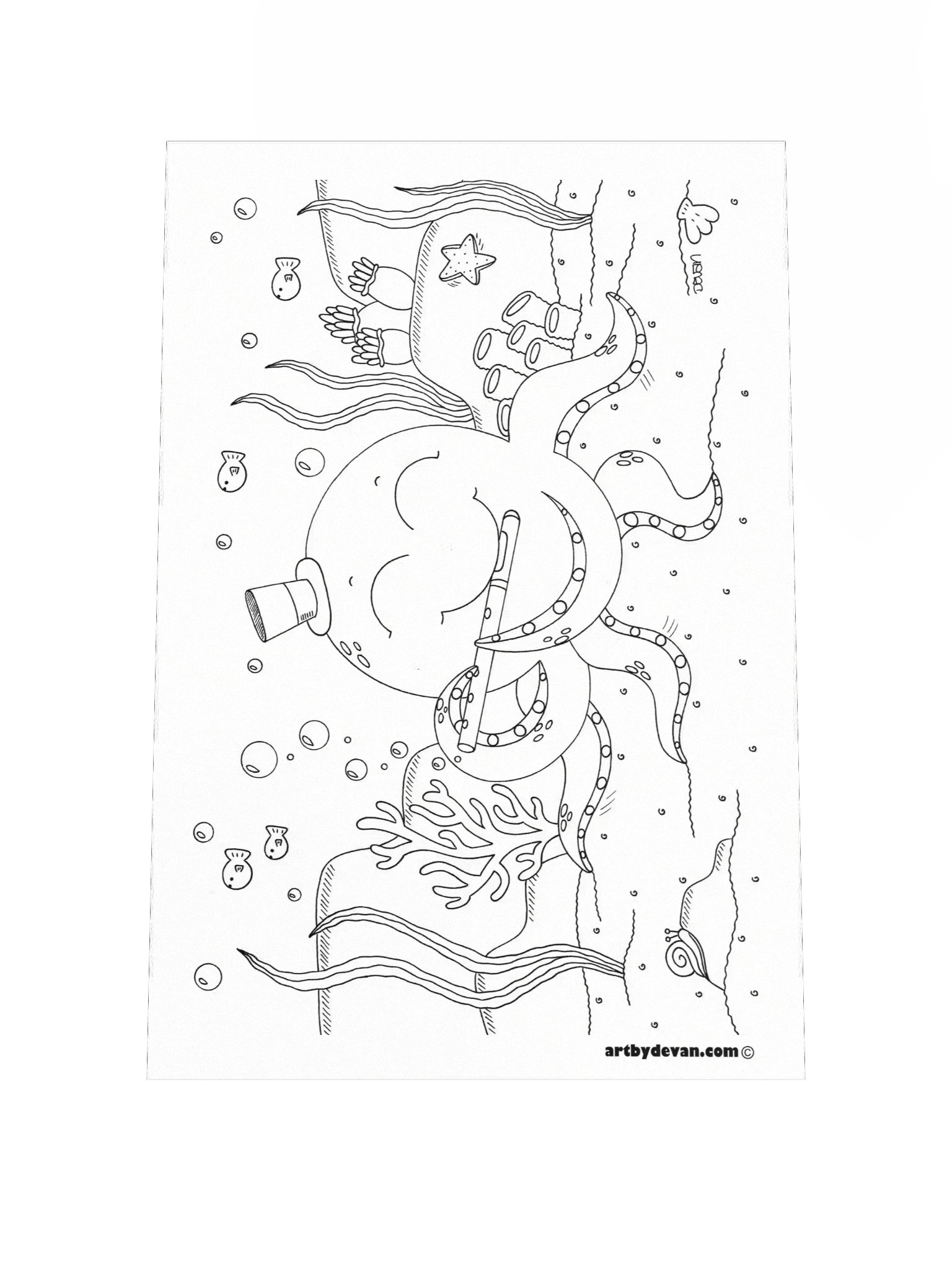 Color Your Own Art: Tentacle Tidal Tunes product image (1)