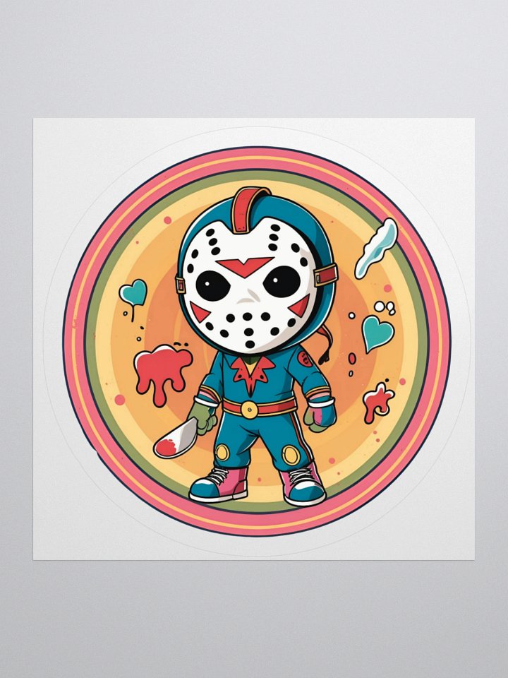 Retro Horror Hockey Mask Sticker product image (1)