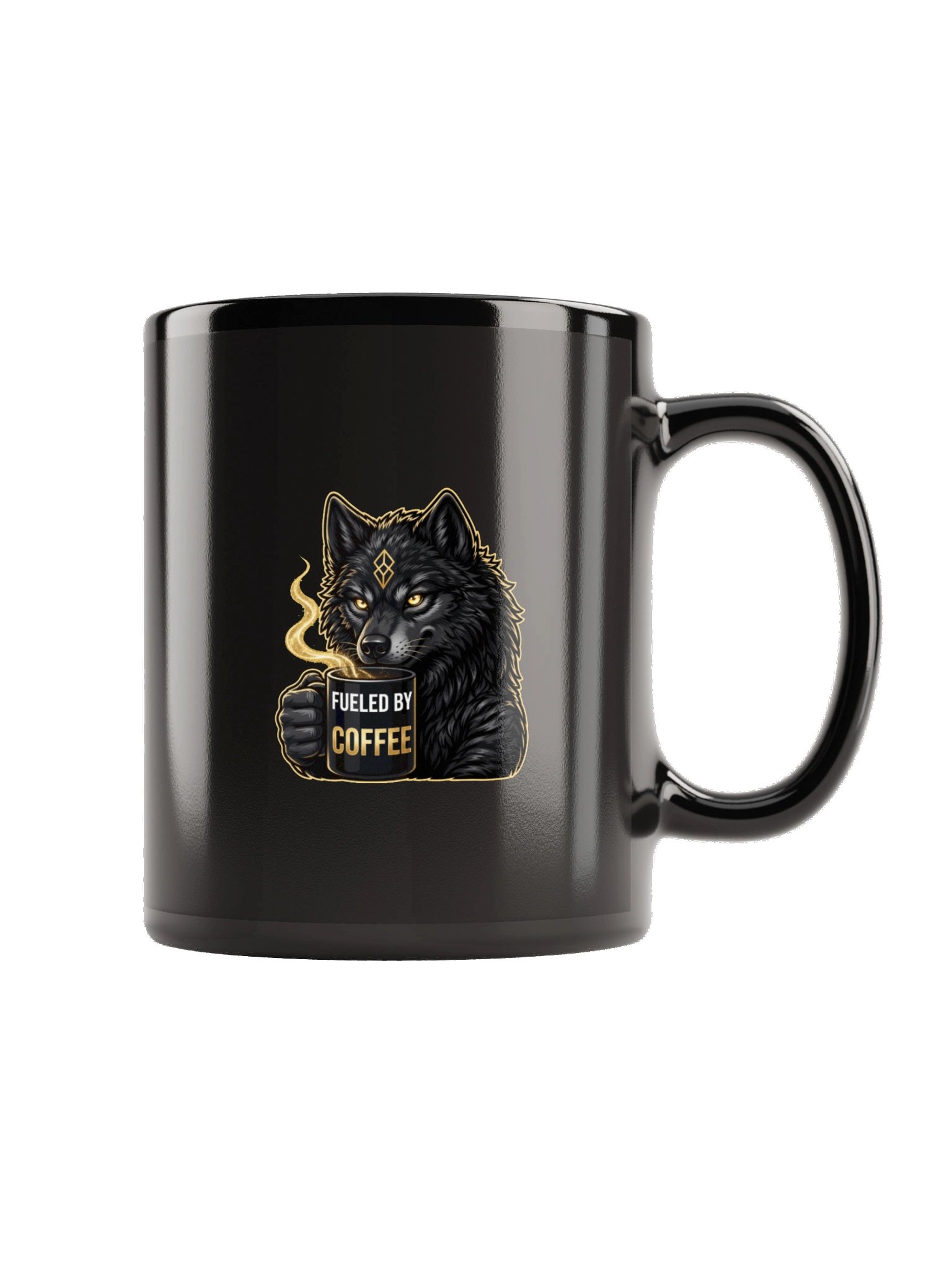 Blood Wolf Fueled by Coffee Glossy Mug product image (5)