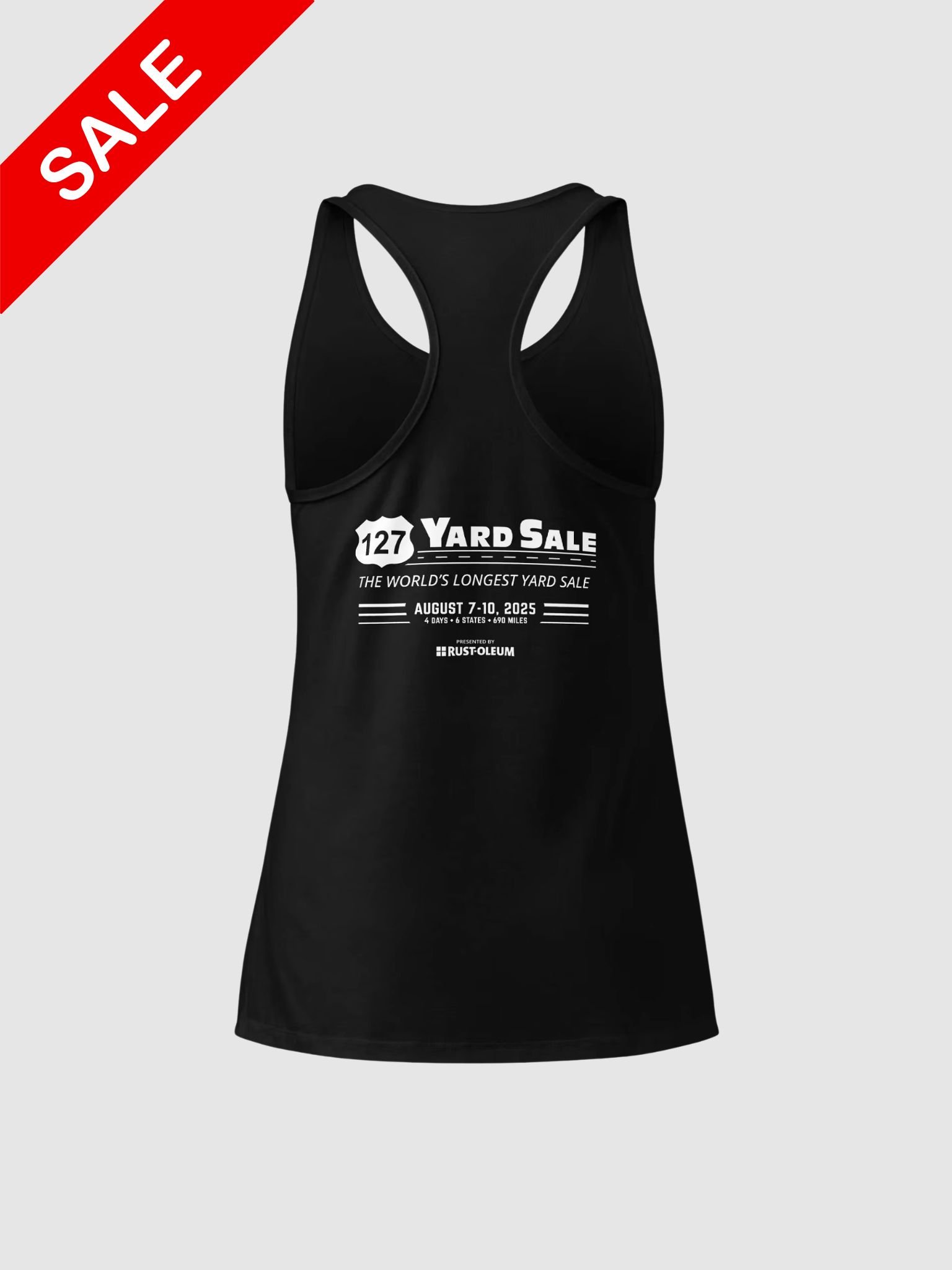127 Yard Sale (2025) Vintage - Next Level Women's Racerback Tank Top - Black - Clearance product image (2)